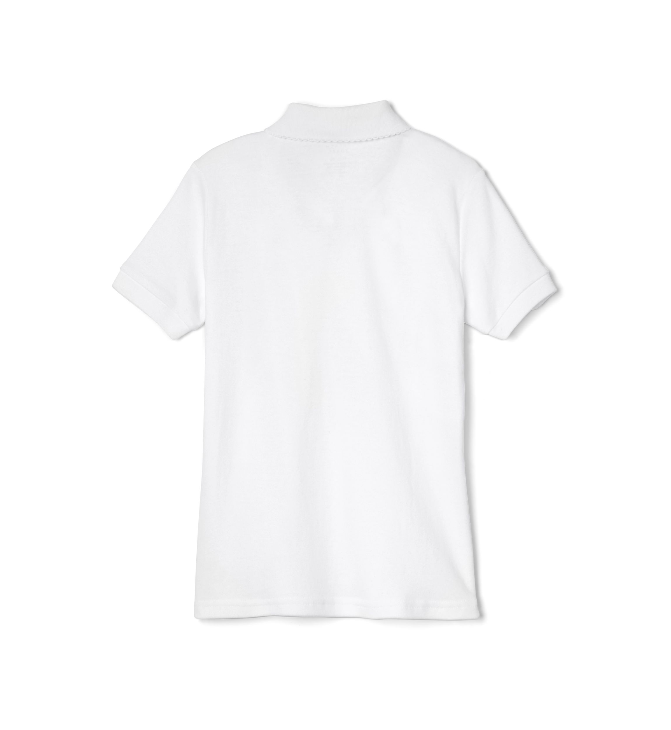 Girls Short Sleeve Picot Collar Interlock Polo Shirt
