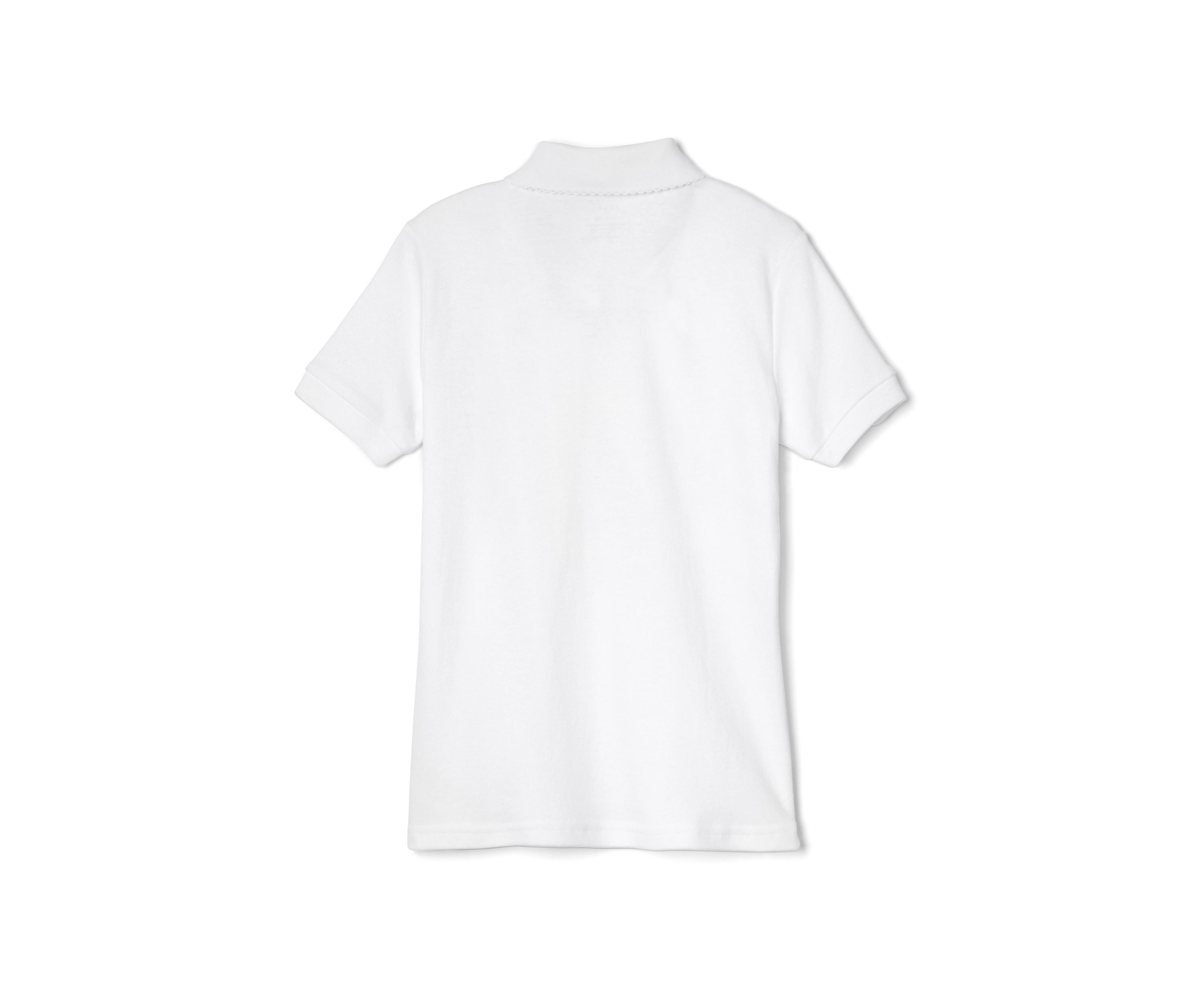 Girls Short Sleeve Picot Collar Interlock Polo Shirt