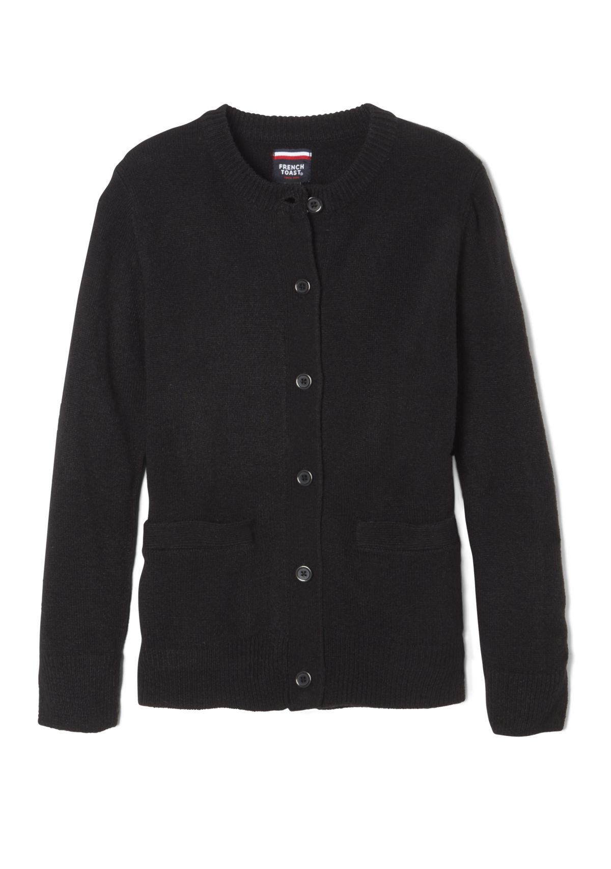 Girls Anti Pill Crew Neck Cardigan Sweater