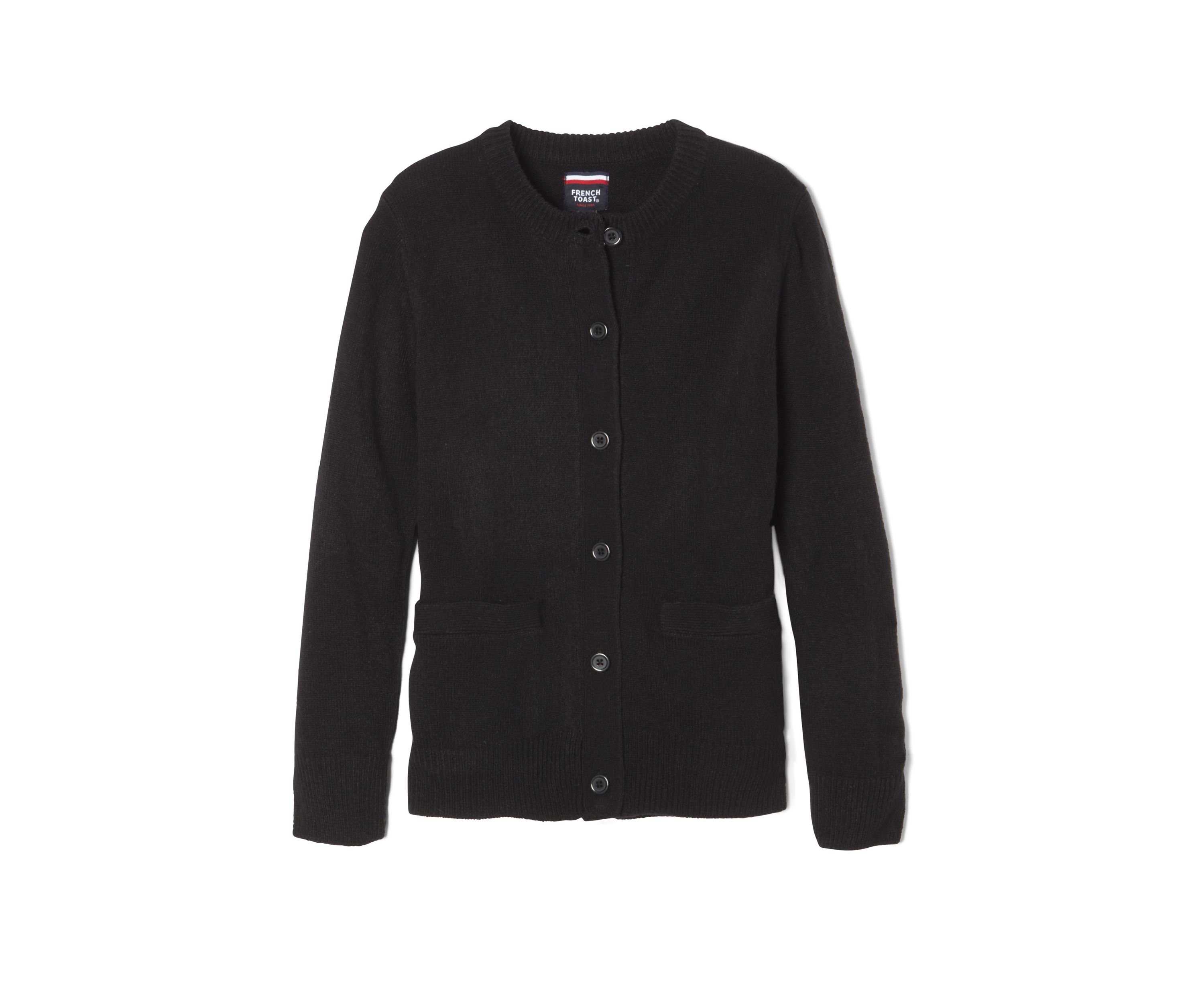 Girls Anti Pill Crew Neck Cardigan Sweater