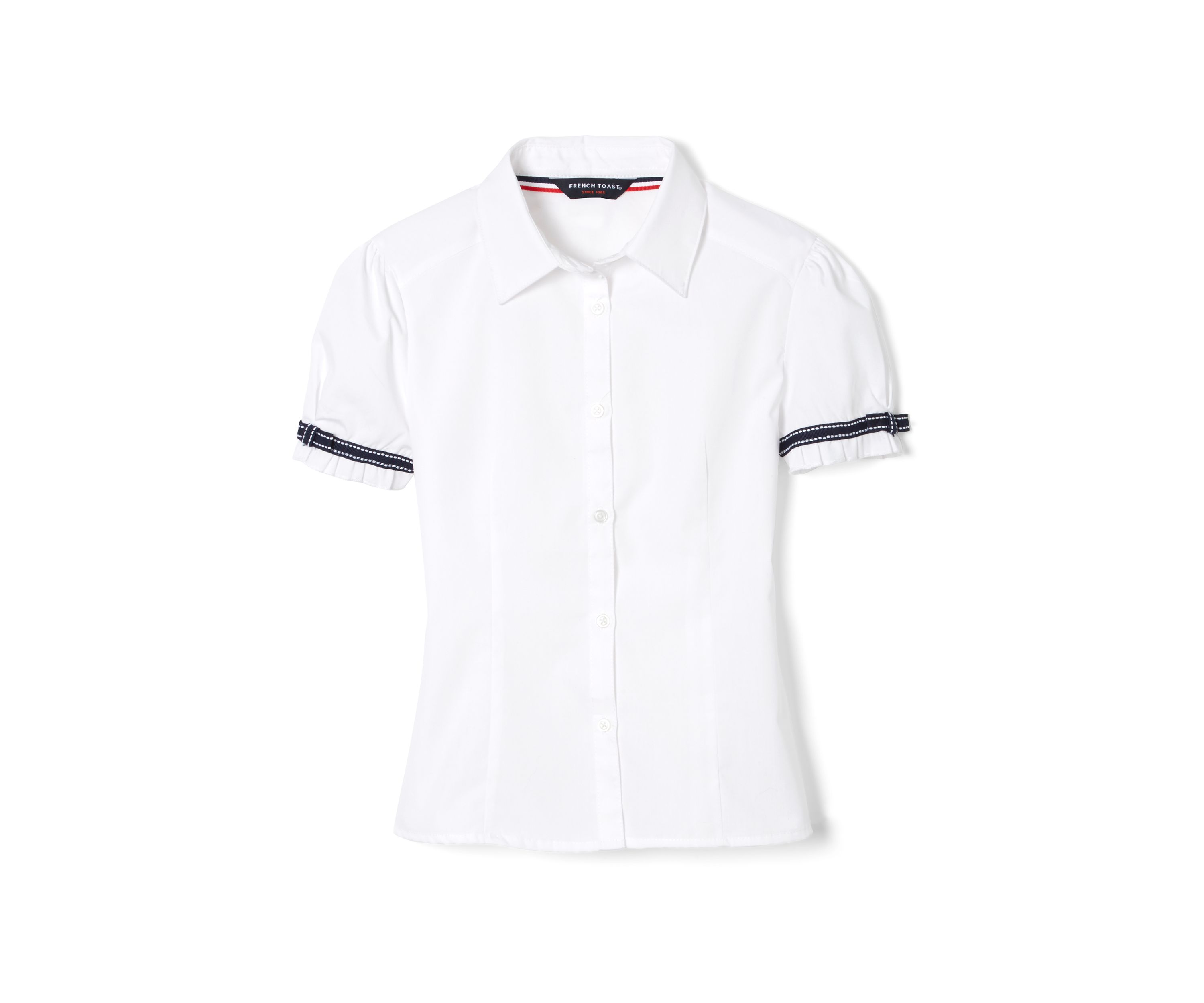 Girls 7-20 Short Sleeve Ribbon Bow Blouse