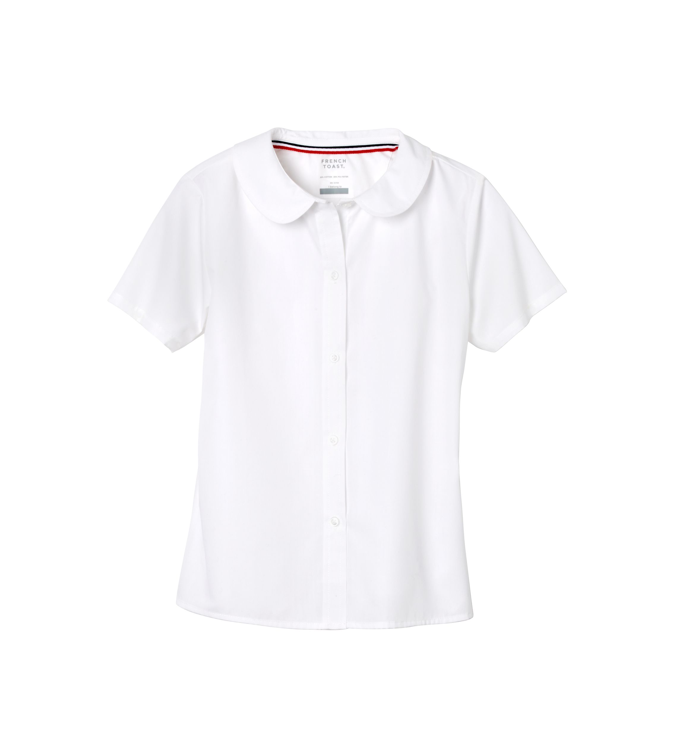 Girls Short Sleeve Modern Peter Pan Collar Blouse