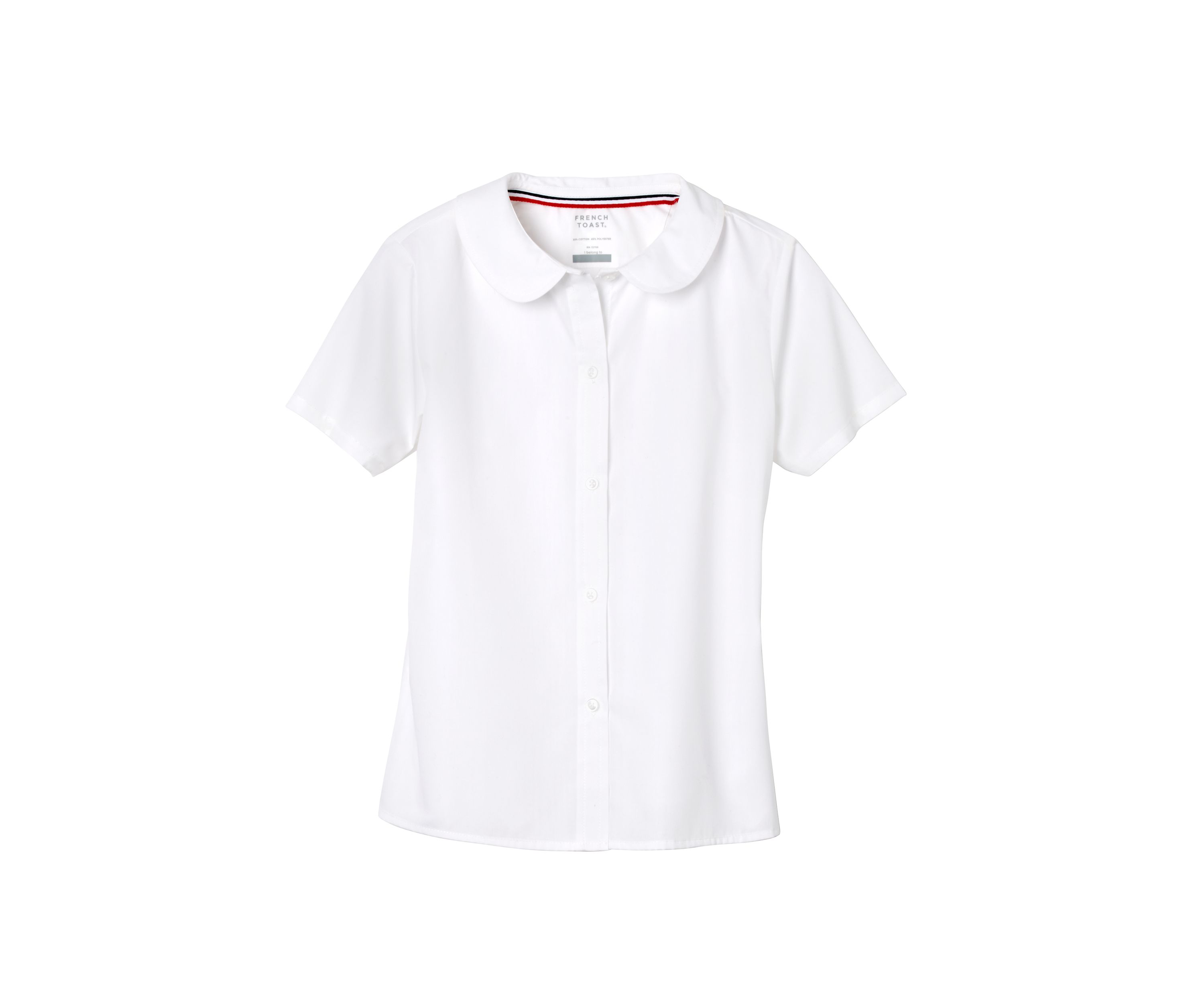 Girls Short Sleeve Modern Peter Pan Collar Blouse
