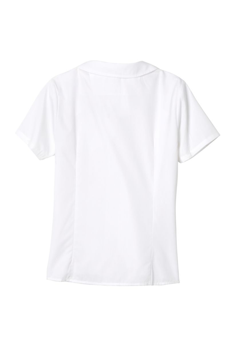 Girls Short Sleeve Modern Peter Pan Collar Blouse