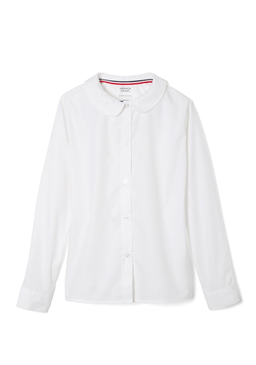  Girls Long Sleeve Modern Peter Pan Collar Blouse