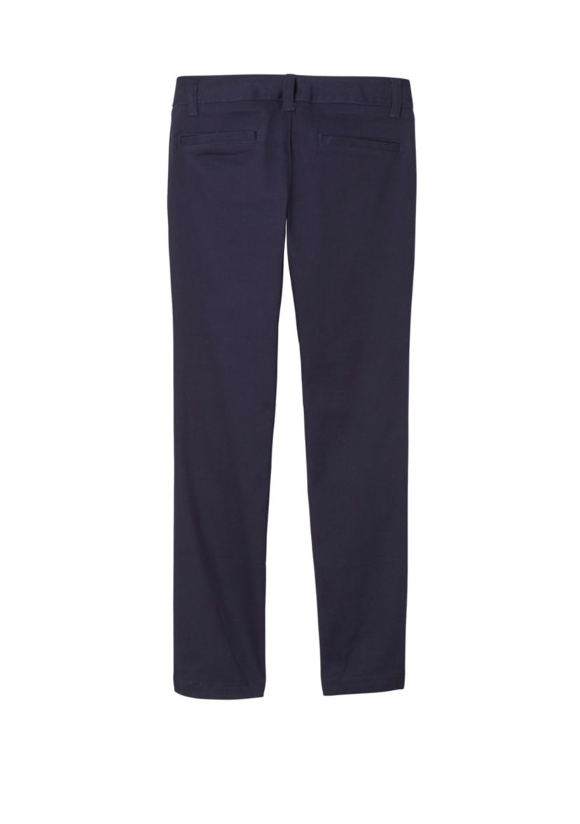 Girls 7-20 Adjustable Waist Stretch Twill Straight Leg Pants