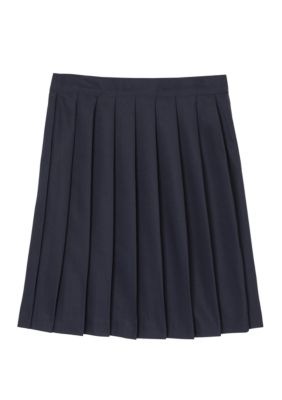 French Toast Girls 7-20 Adjustable Waist Mid Length Pleated Skirt, Navy Blue, 8