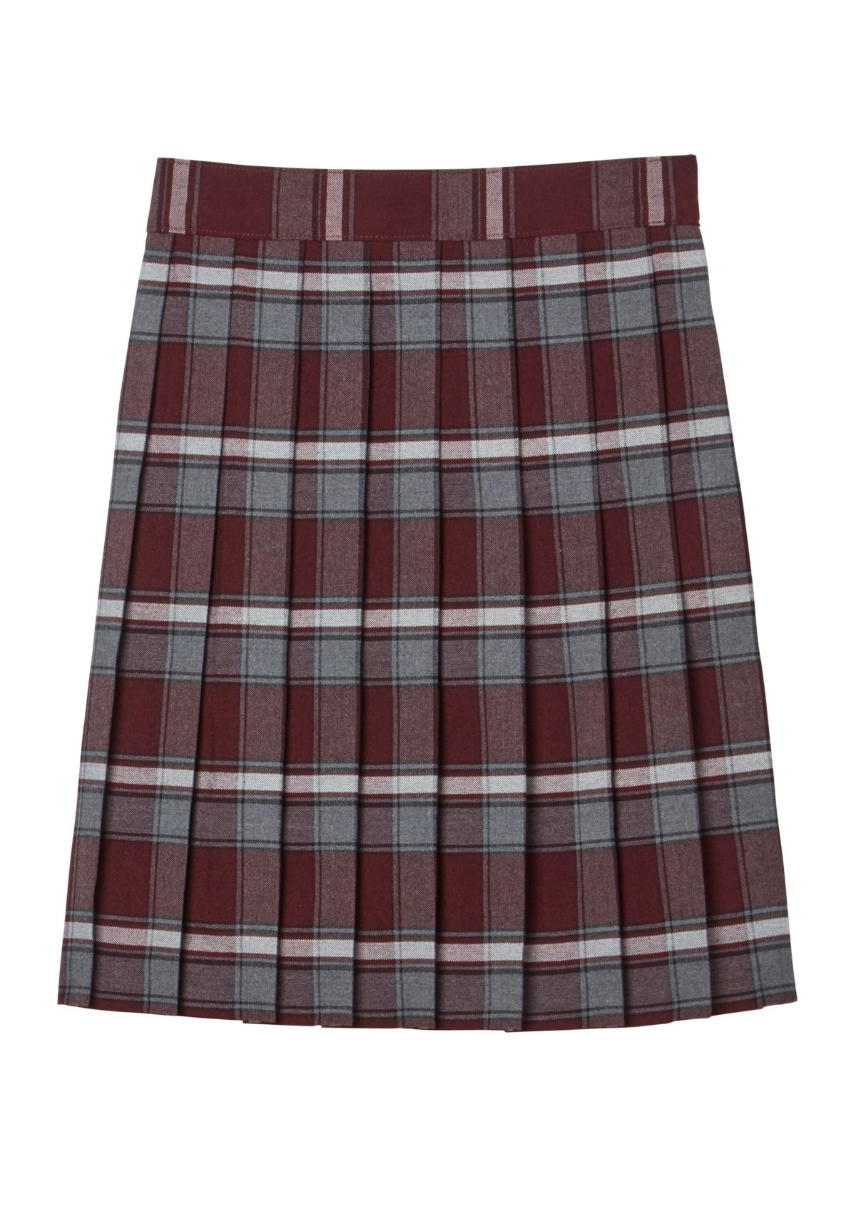 Girls 7-20 Adjustable Waist Mid Length Plaid Pleated Skirt