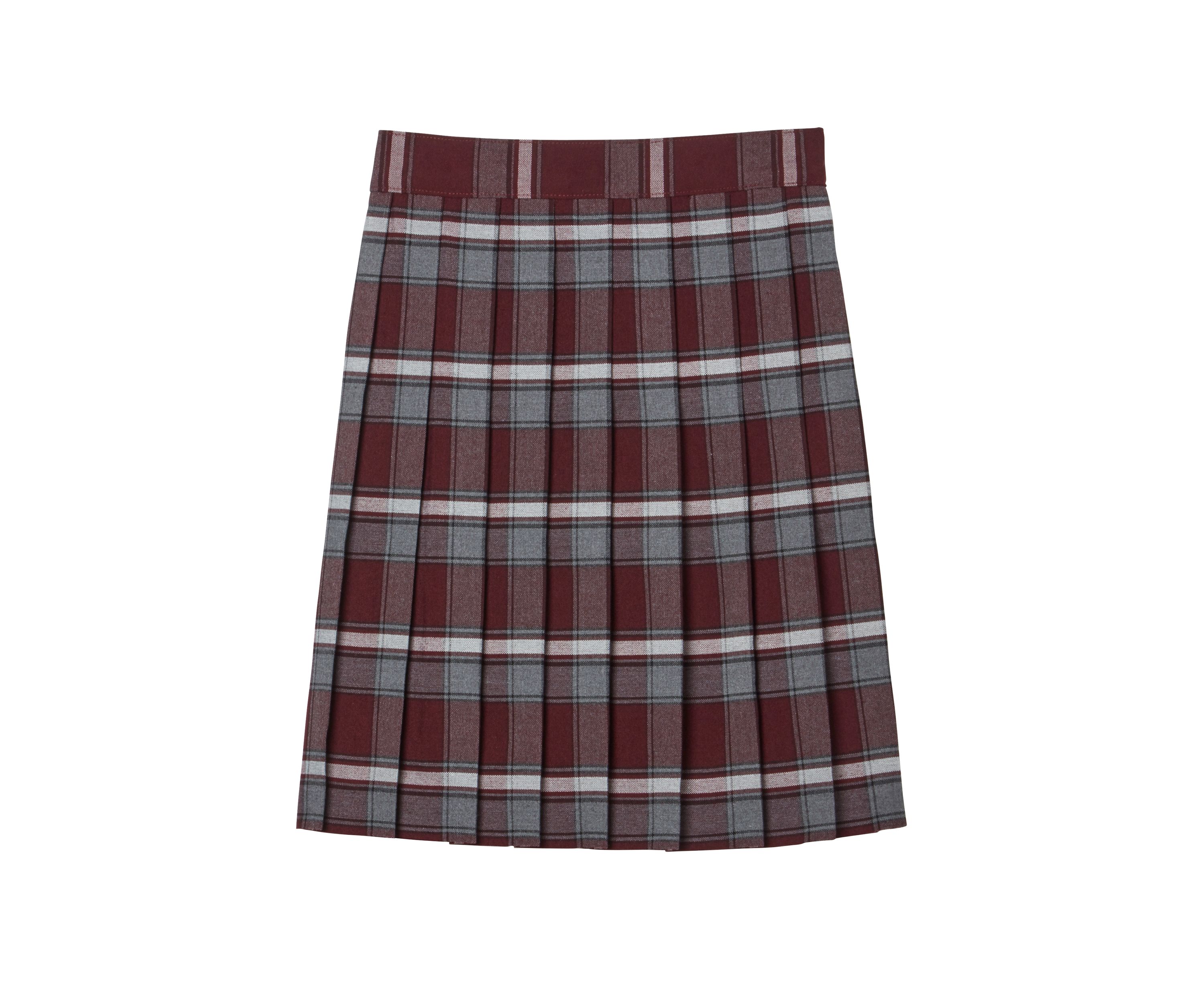 Girls 7-20 Adjustable Waist Mid Length Plaid Pleated Skirt