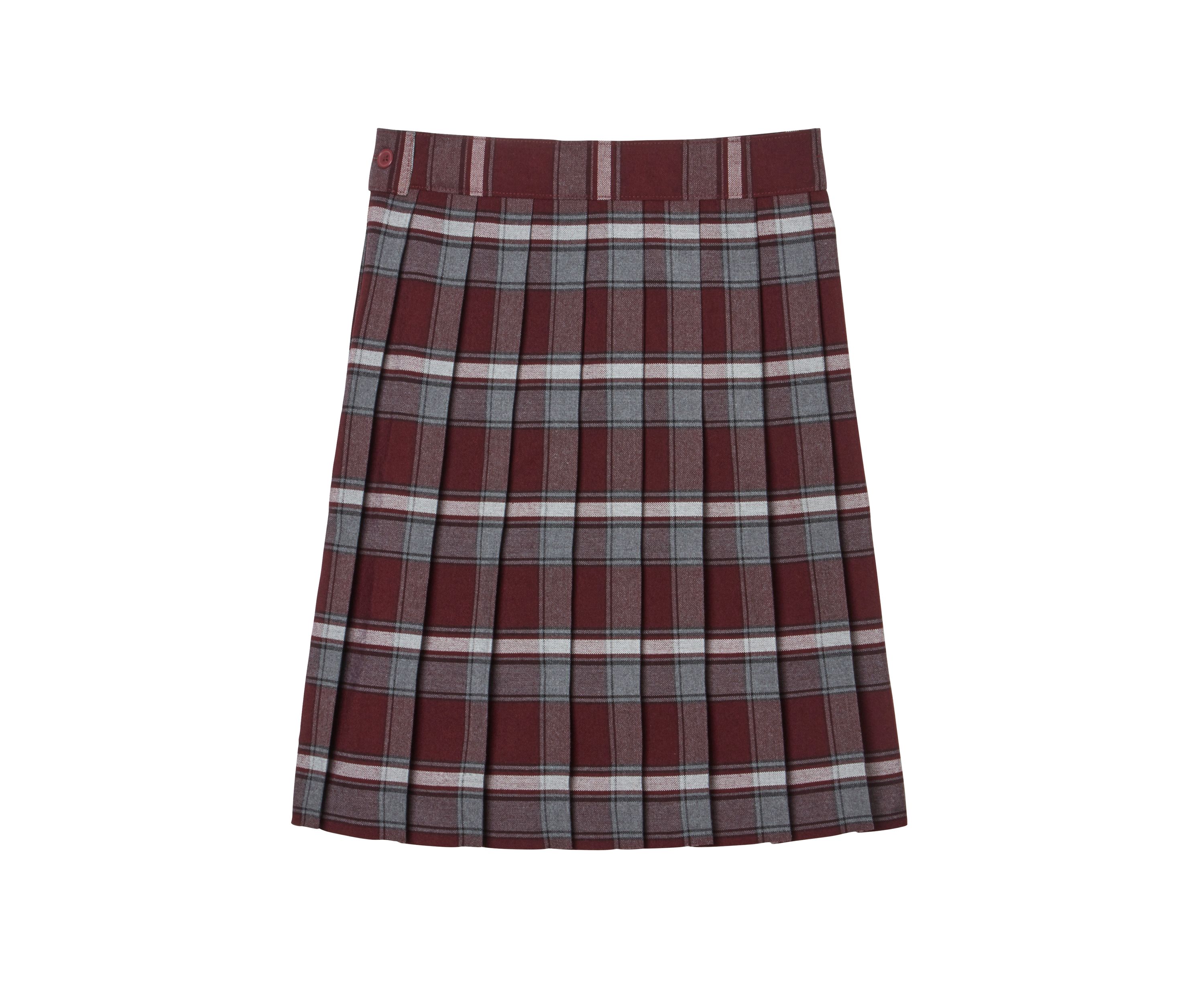 Girls 7-20 Adjustable Waist Mid Length Plaid Pleated Skirt