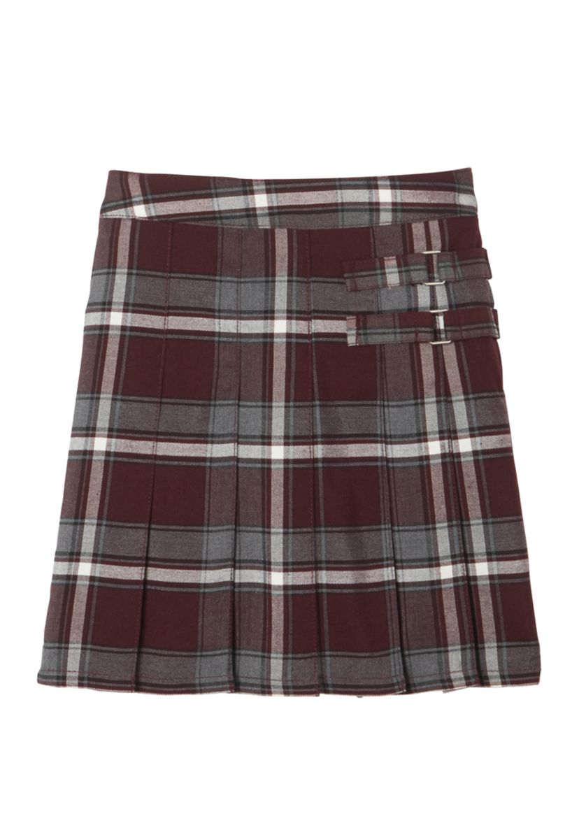 Girls Adjustable Waist Plaid 2 Tab Scooter