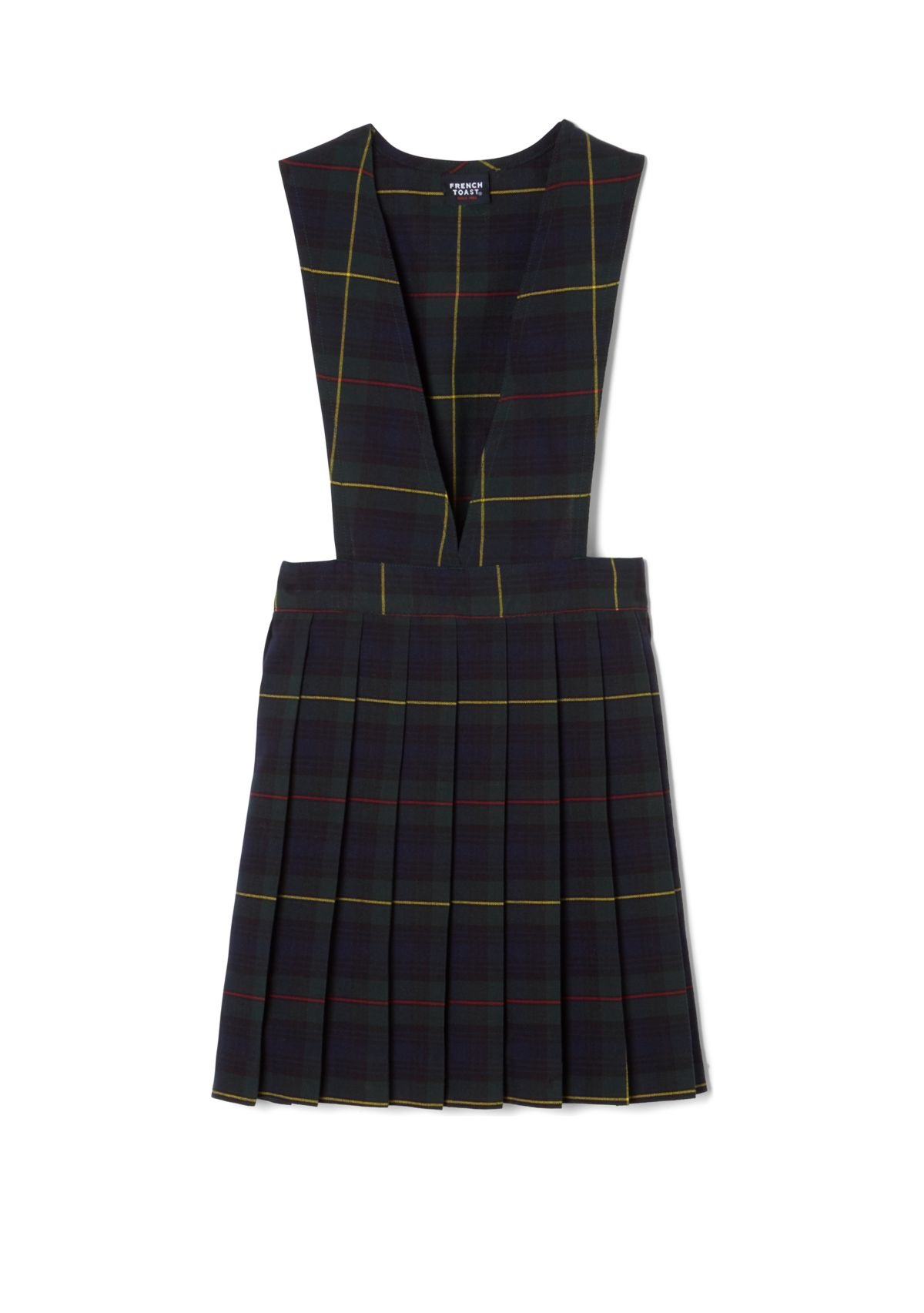 Girls Plaid V-Neck Pleated Jumper