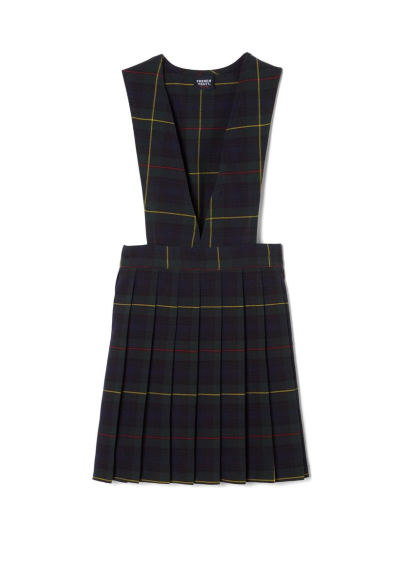 Girls Plaid V-Neck Pleated Jumper