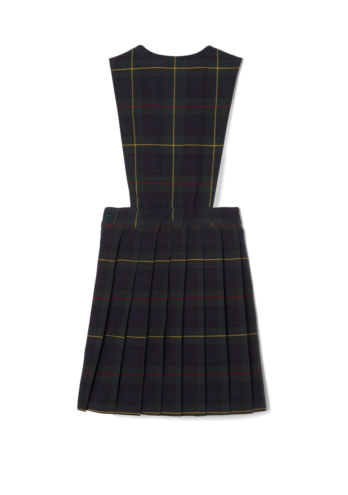 Girls Plaid V-Neck Pleated Jumper