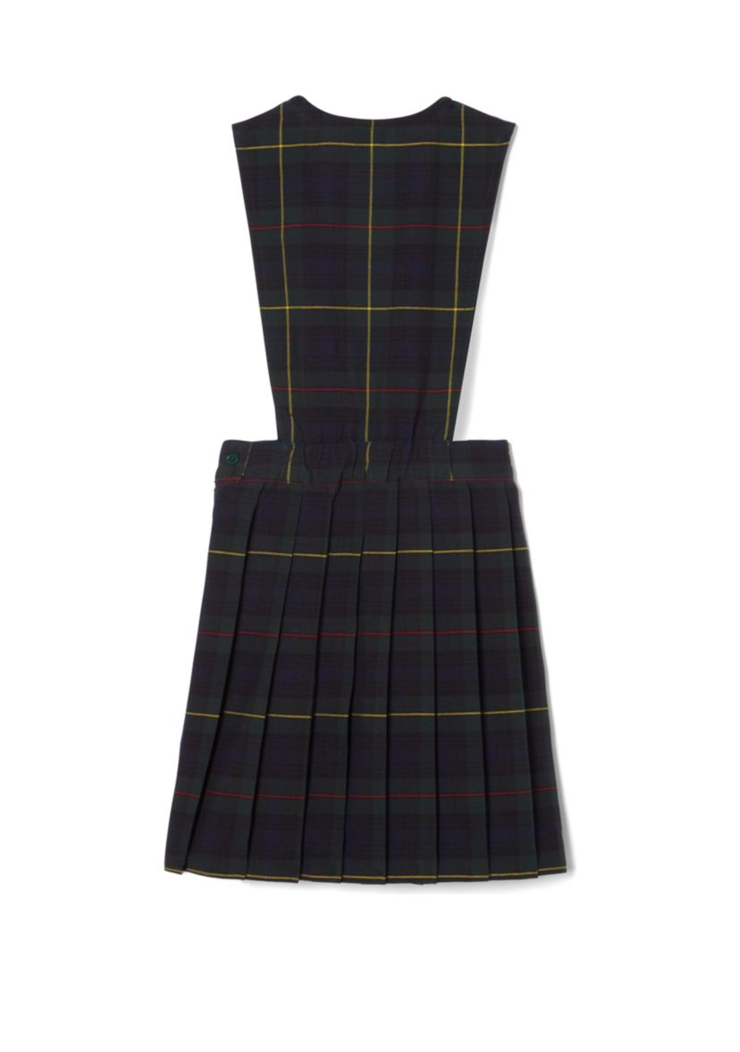 Girls Plaid V-Neck Pleated Jumper