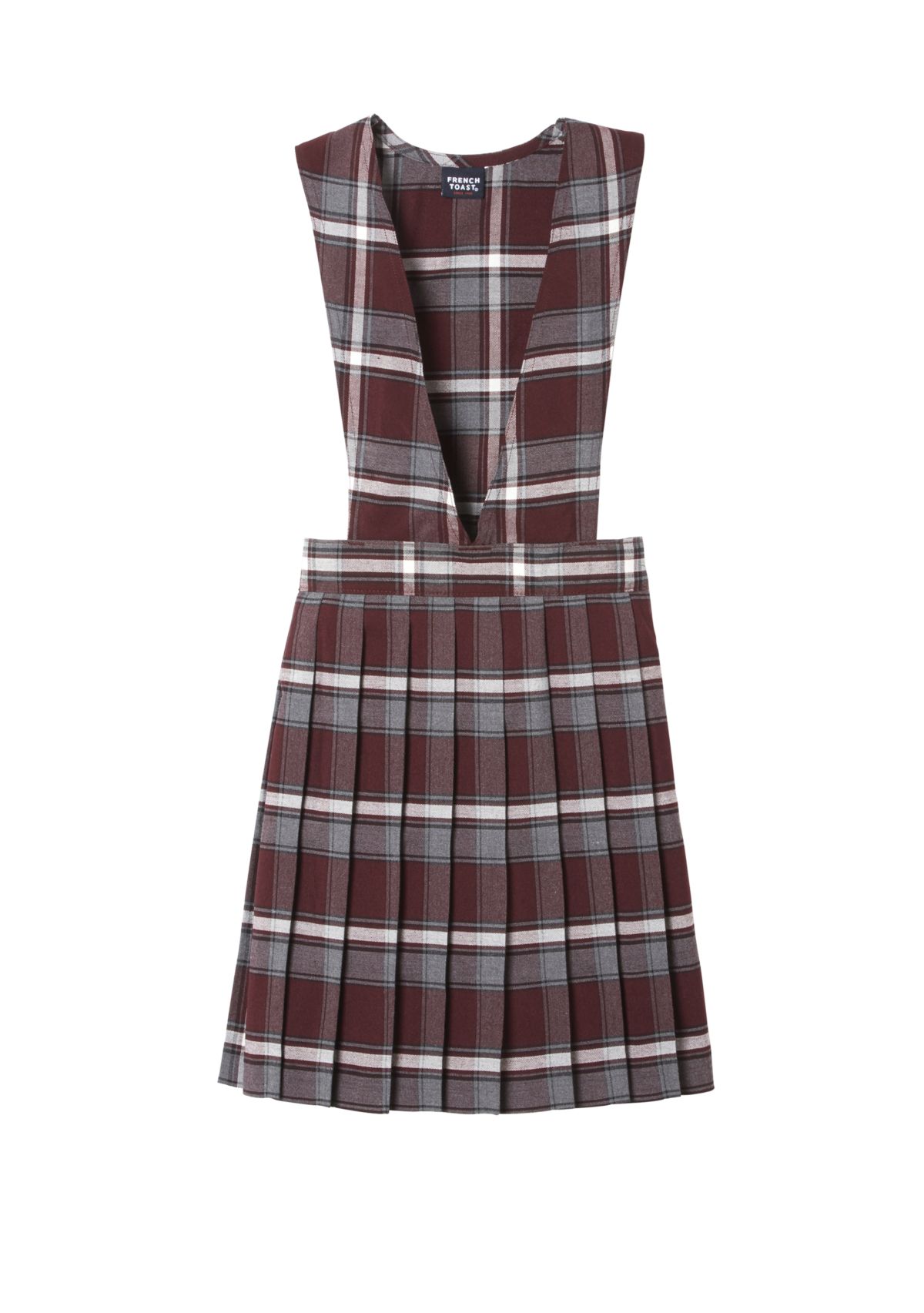  Girls Plaid V-Neck Pleated Jumper  