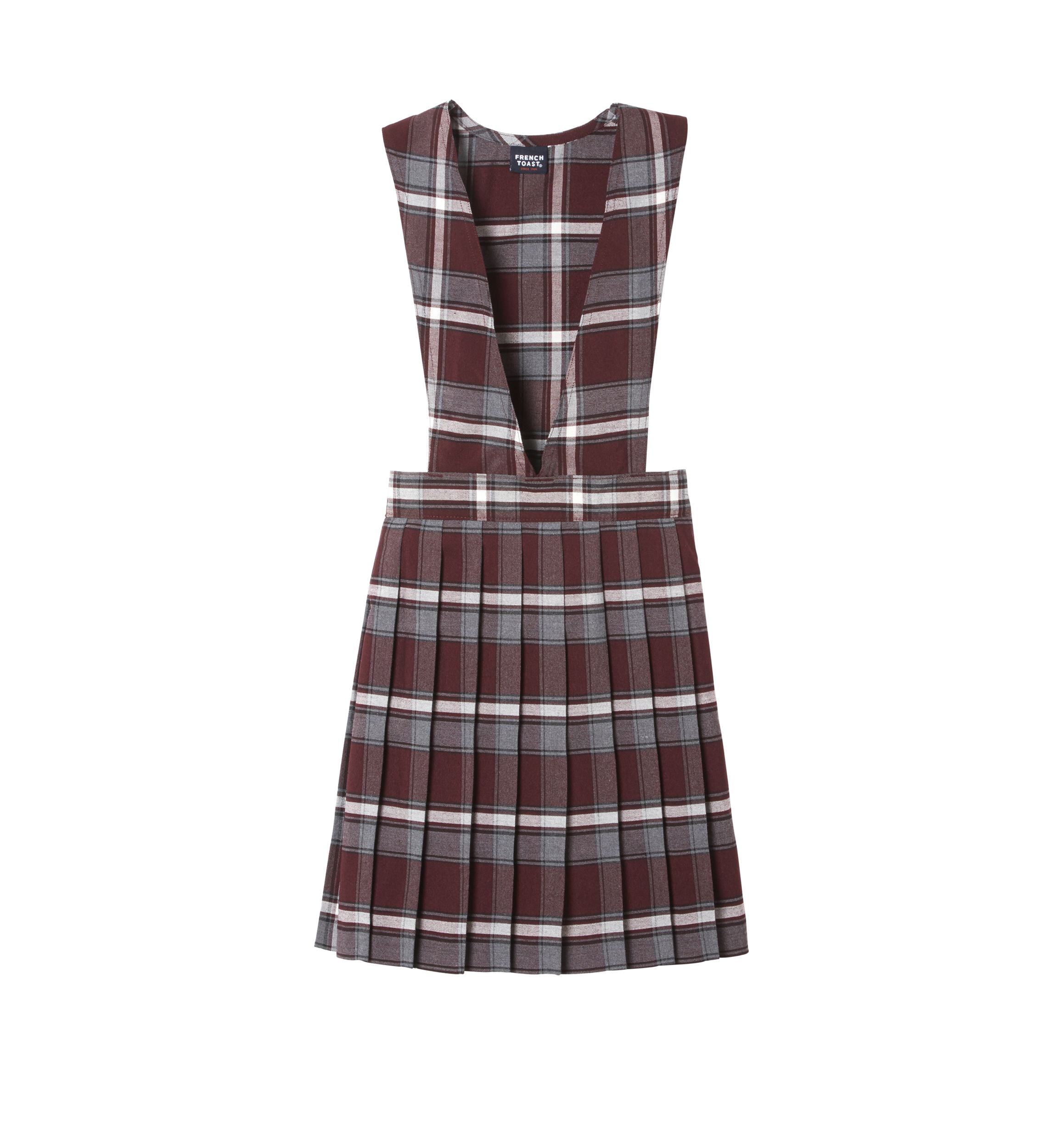  Girls Plaid V-Neck Pleated Jumper  