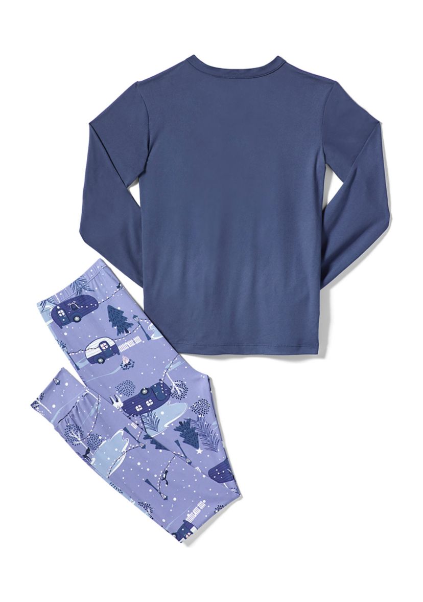 Girls 7-16 Cloud Knit Long Sleeve T-Shirt and Jogger Pant 2-Piece Pajama Set