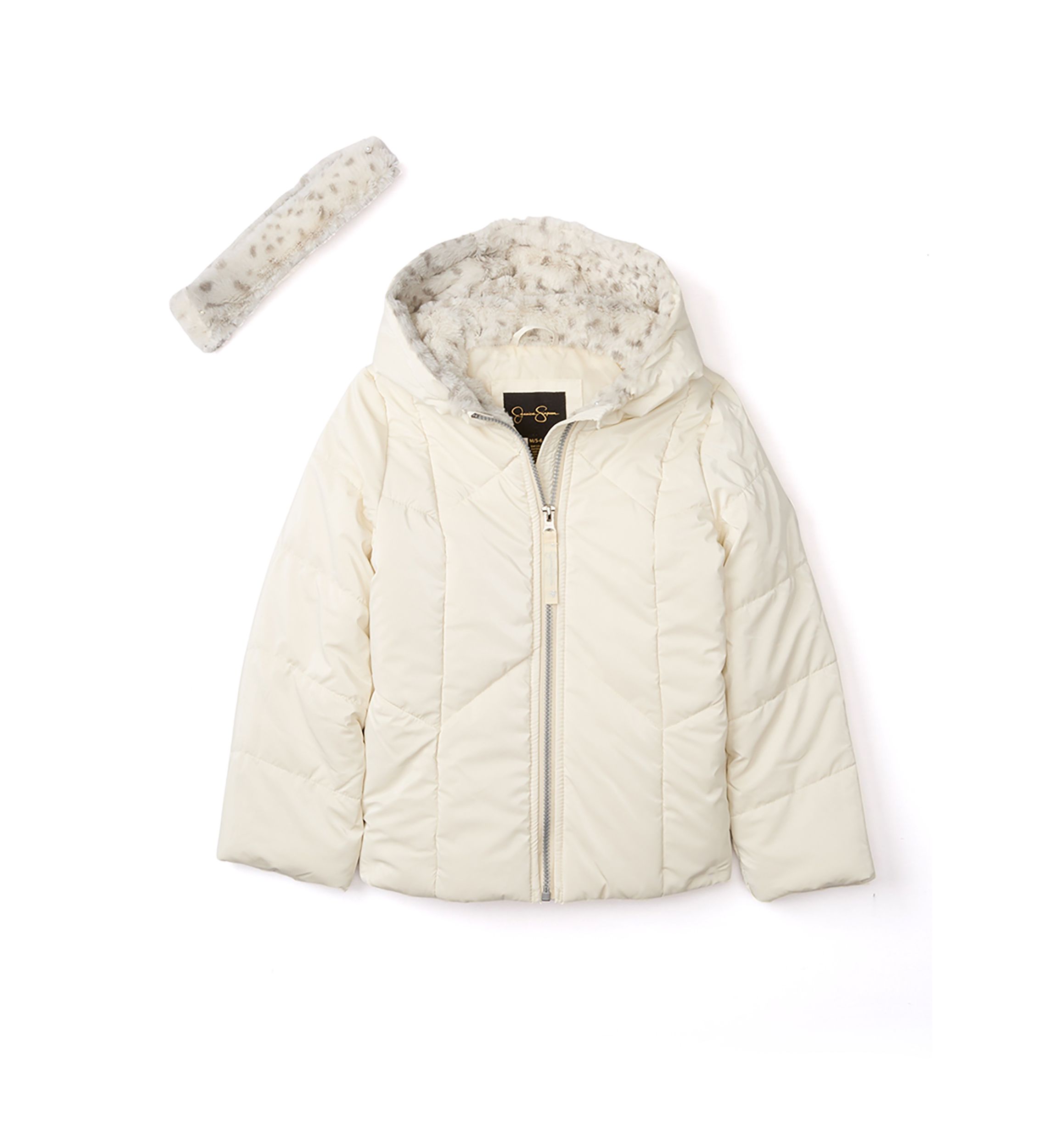 Girls 4-6x Metallic Puffer with Headband