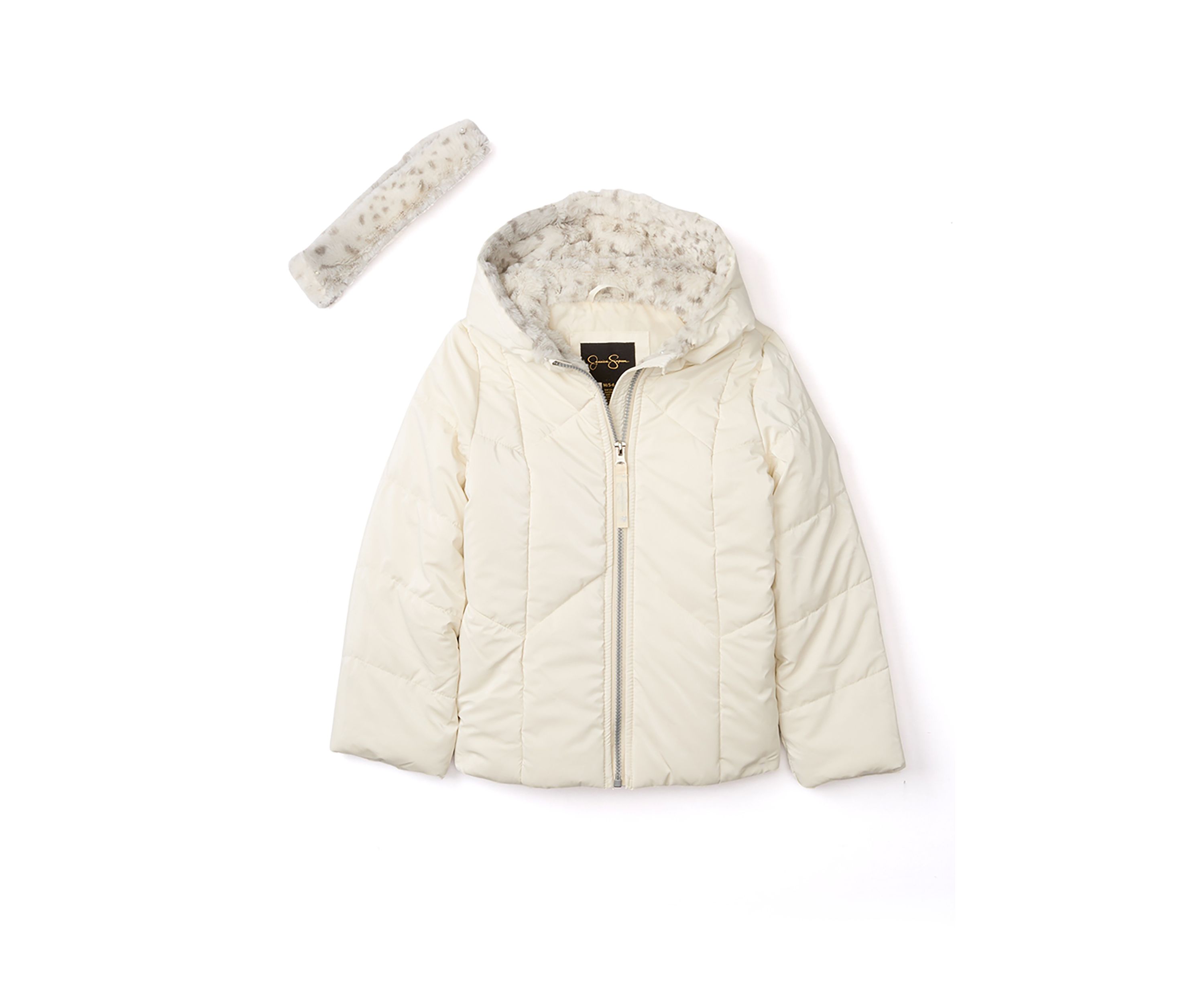 Girls 4-6x Metallic Puffer with Headband