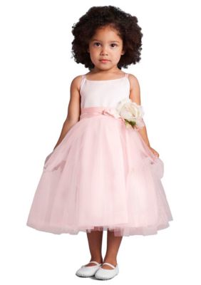 Us Angels Flower Girl Satin And Tulle Ballerina Dress With Flower ...