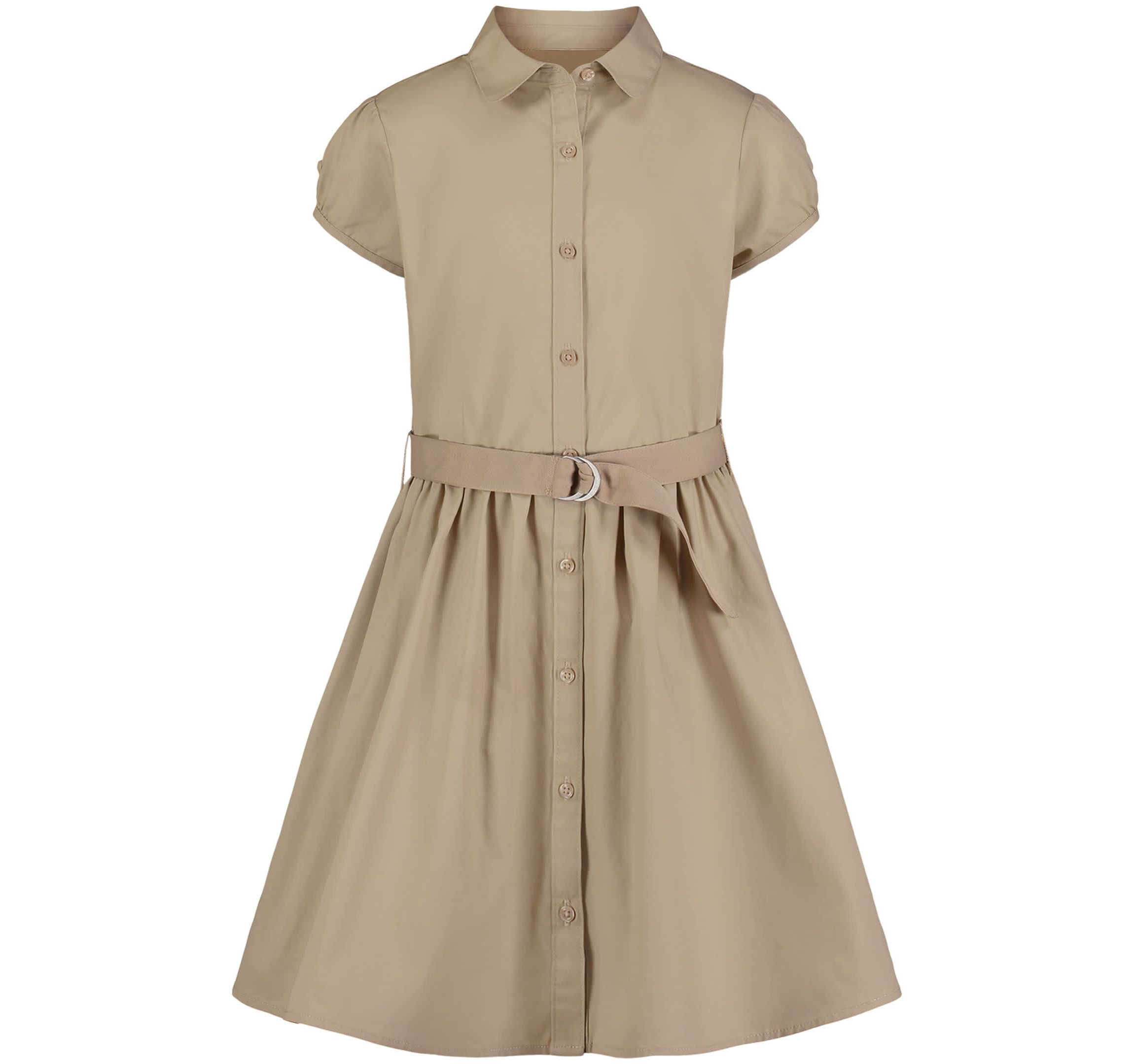 Girls 7-16 Short Sleeve Belted Shirtdress