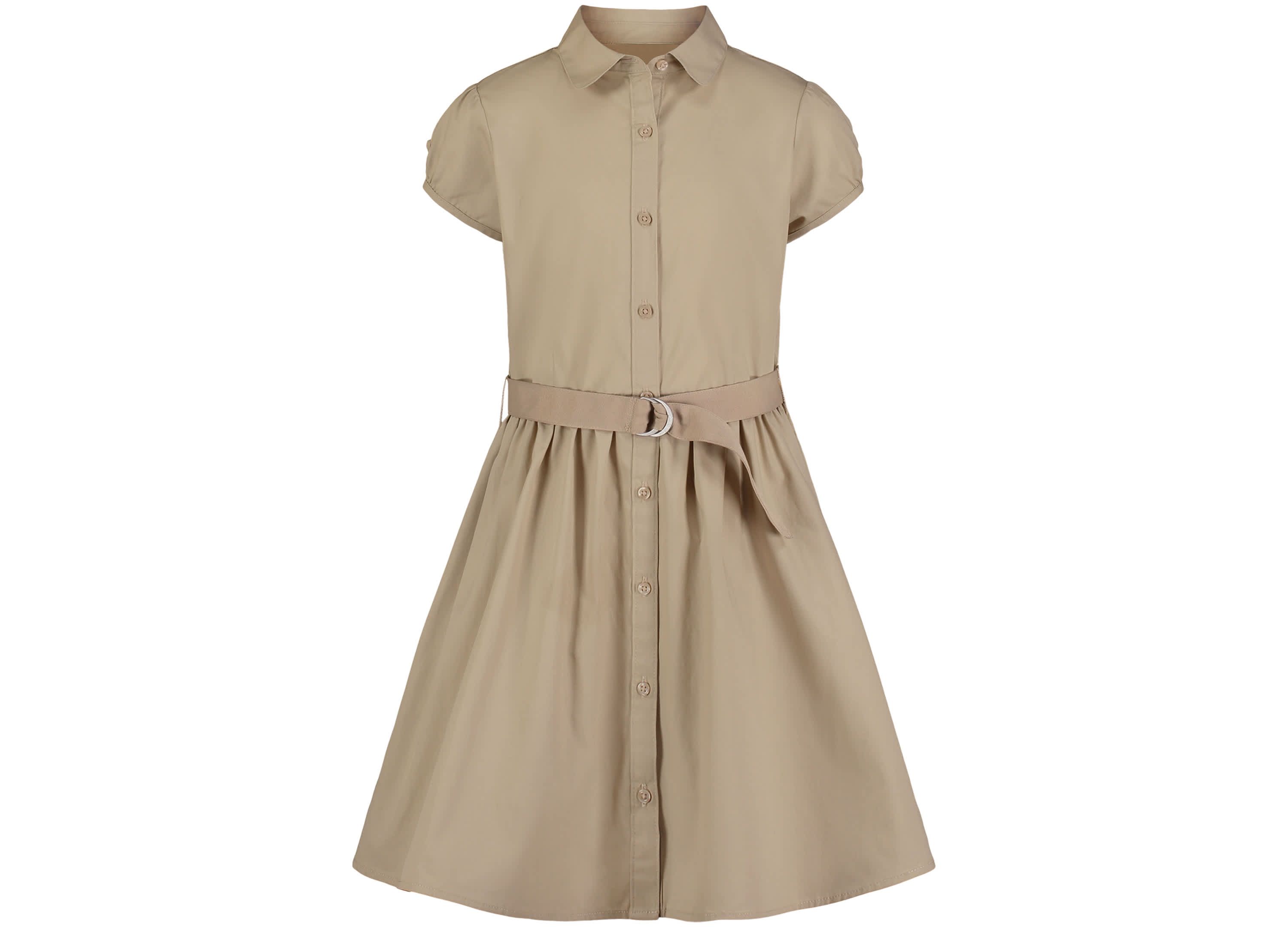 Girls 7-16 Short Sleeve Belted Shirtdress