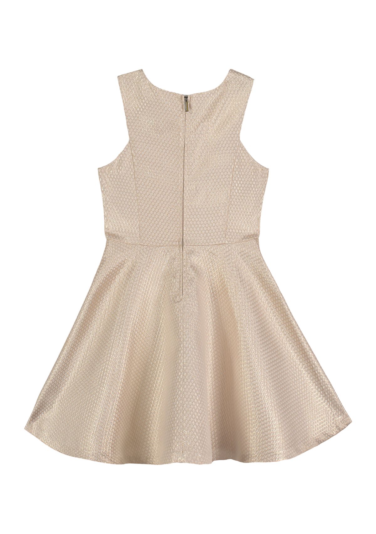 Girls 4-6x Gold Metallic Jacquard Dress