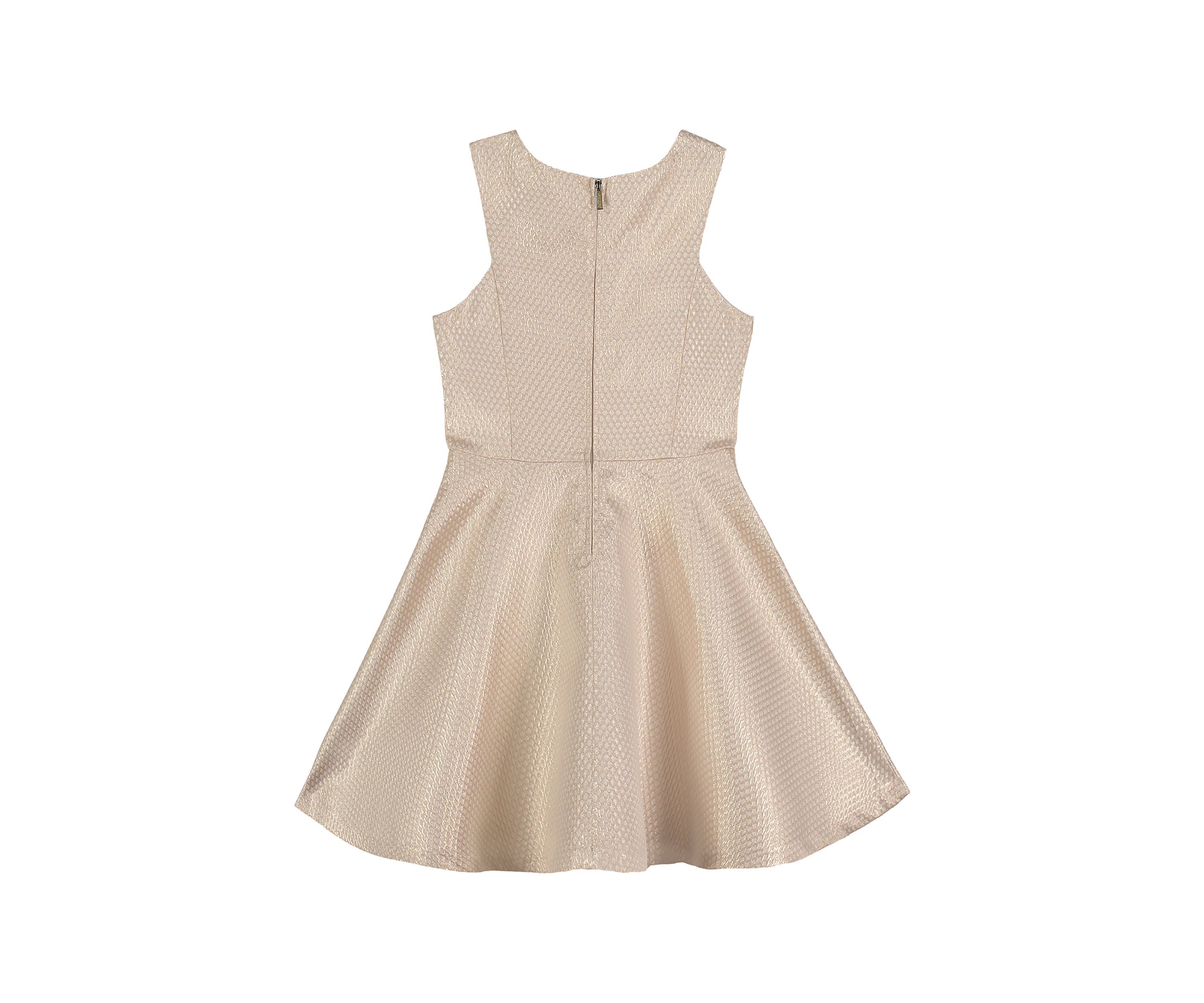 Girls 4-6x Gold Metallic Jacquard Dress