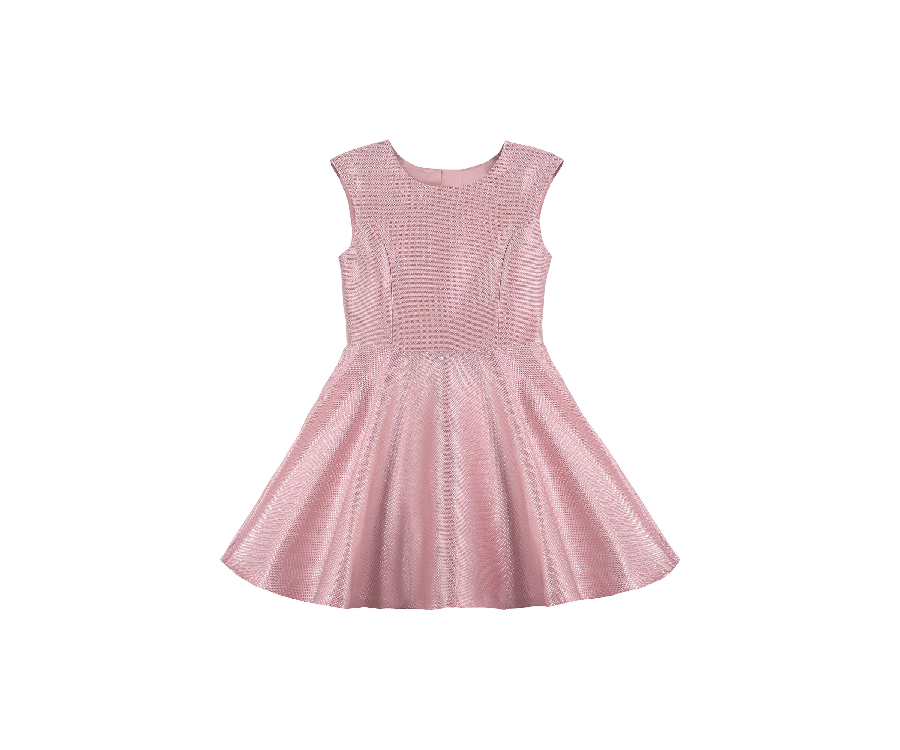 Girls 4-6x Pink and Silver Woven Dress