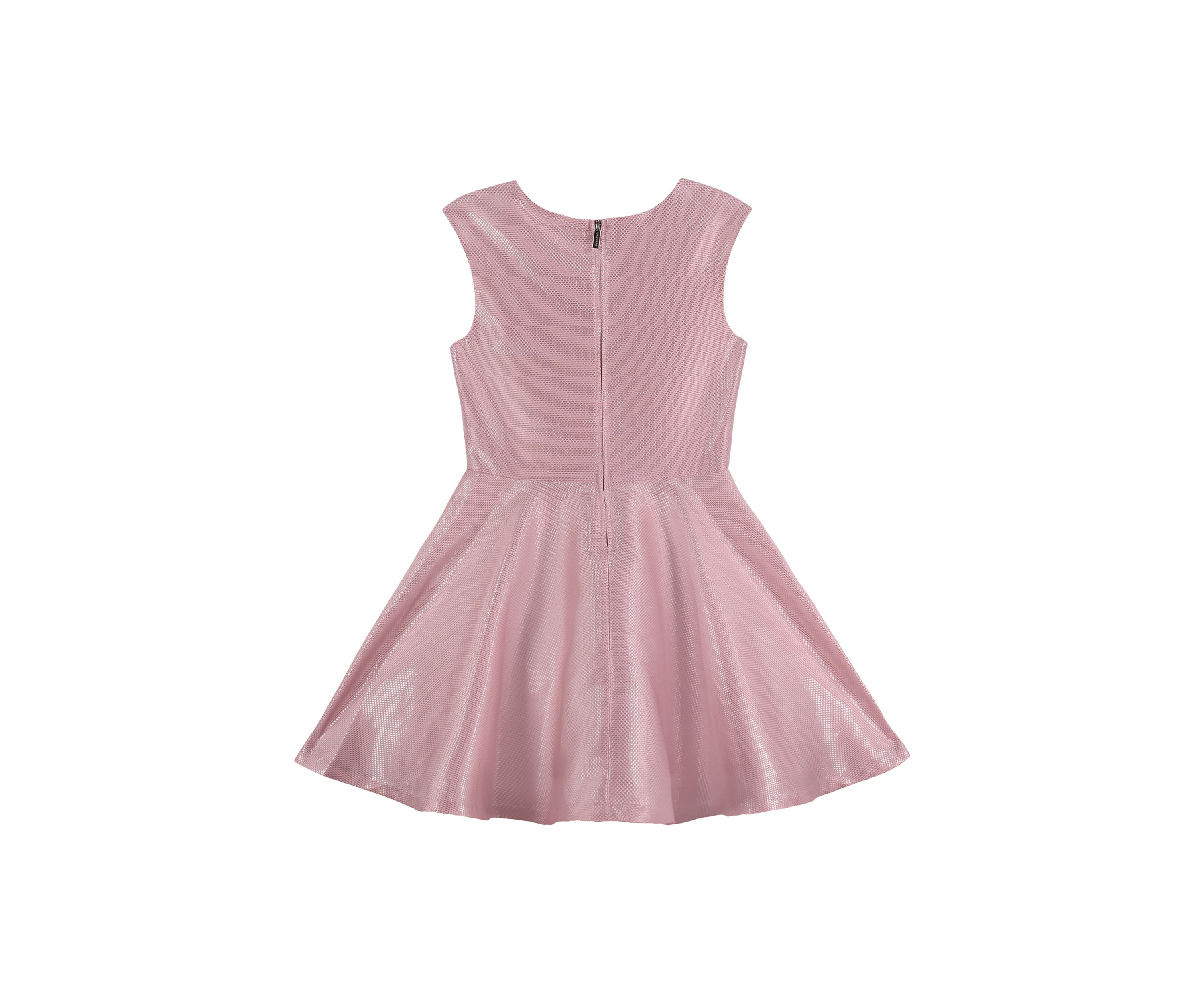 Girls 4-6x Pink and Silver Woven Dress