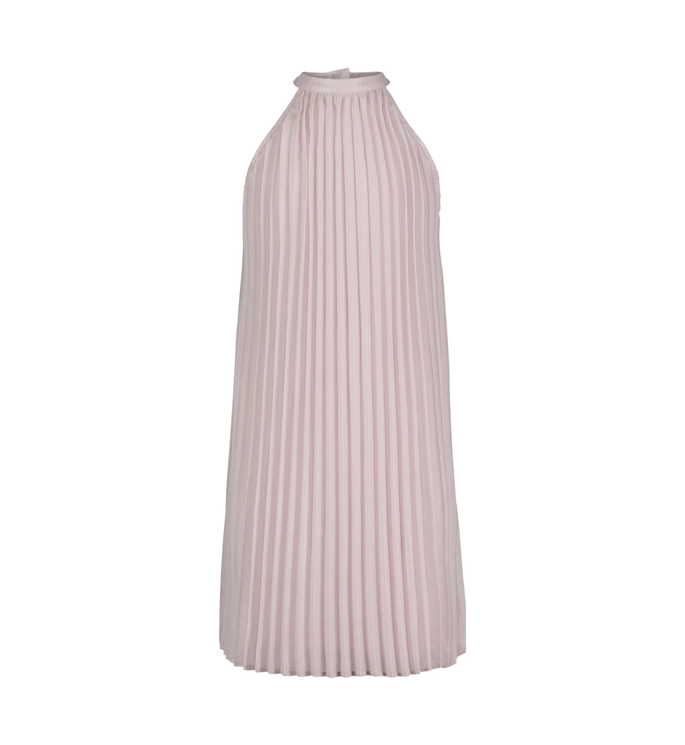 Girls 7-16 Pleated Metallic High-Neck Swing Dress
