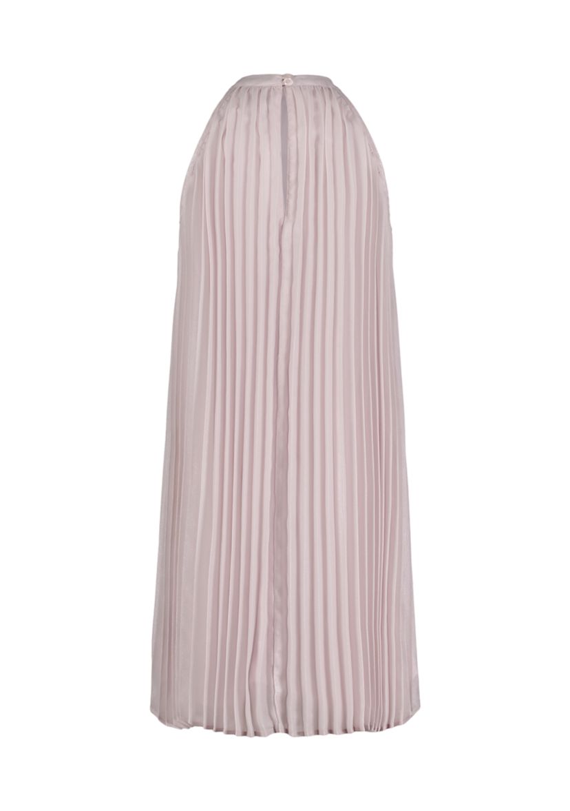 Girls 7-16 Pleated Metallic High-Neck Swing Dress