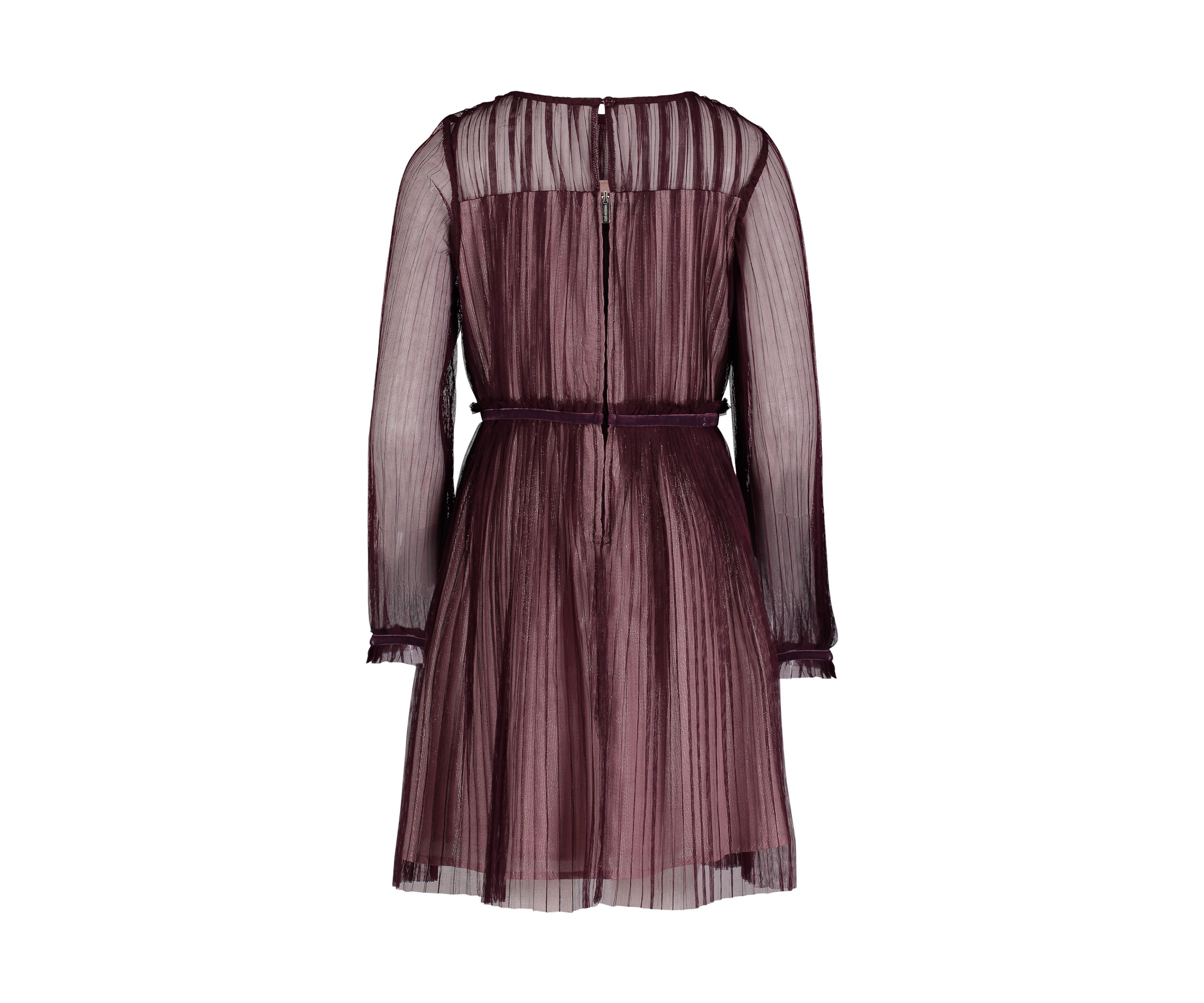 Girls 7-16 Long Sleeve Pleated Tulle Over Lurex Stripes Romance Dress