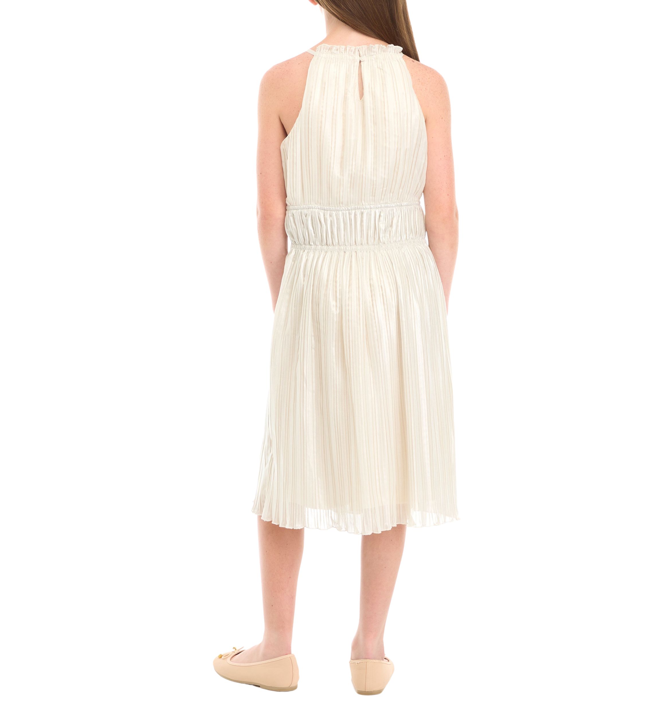 Girls 7-16 Shirred Shimmer Midi Dress