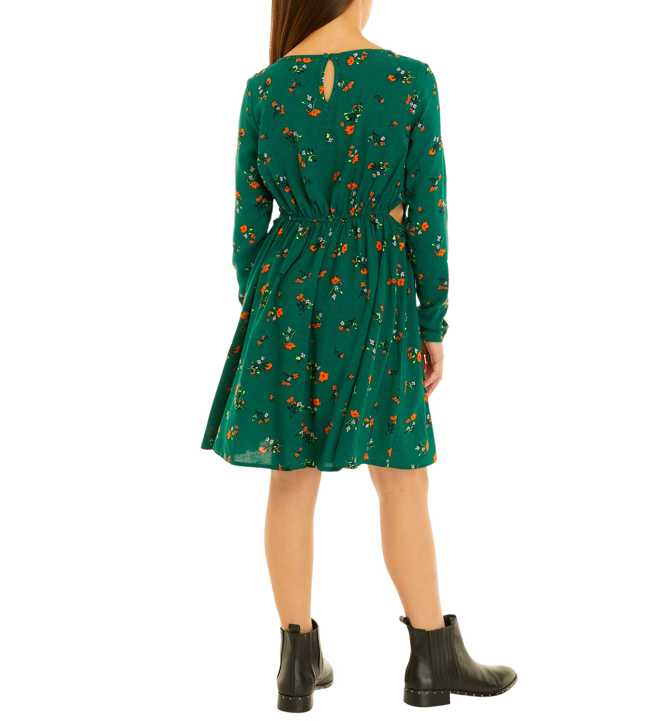 Girls 7-16 Long Sleeve O-Ring Cut Out Dress