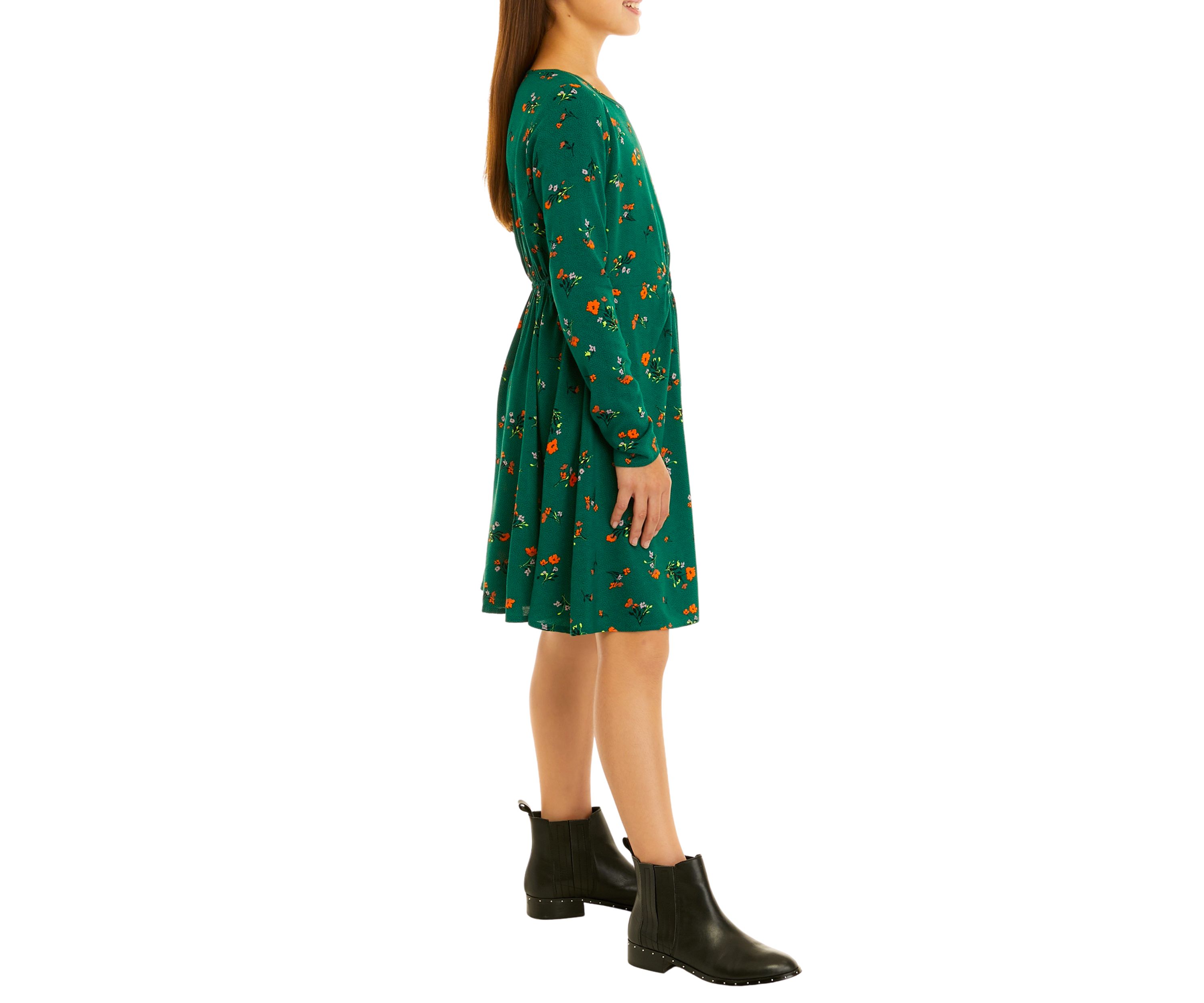 Girls 7-16 Long Sleeve O-Ring Cut Out Dress