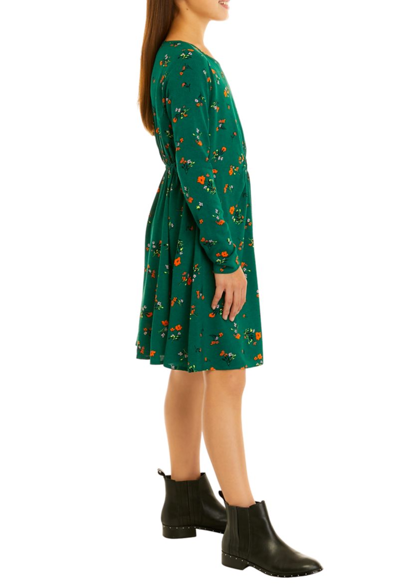 Girls 7-16 Long Sleeve O-Ring Cut Out Dress