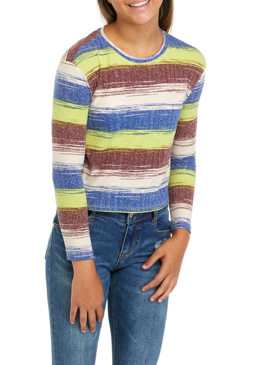Girls 7-16 Long Sleeve Striped T-Shirt 