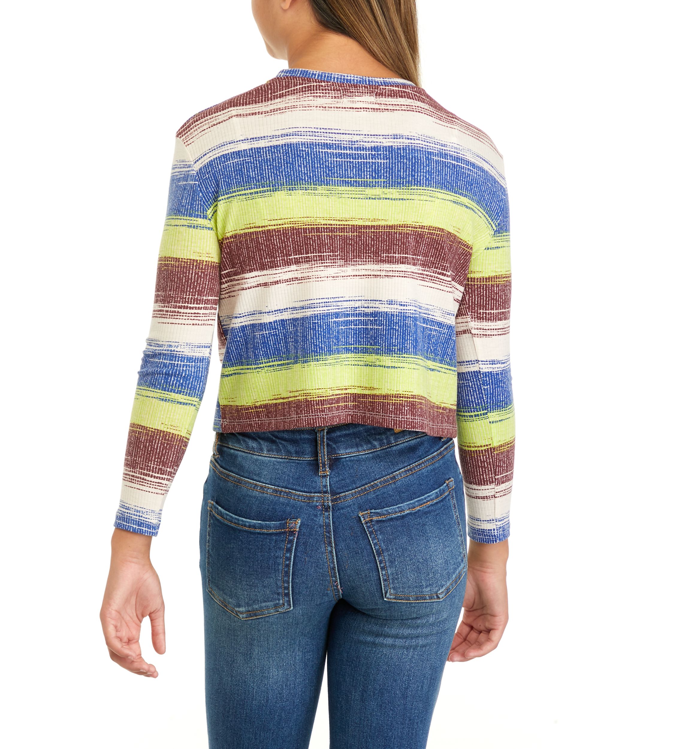 Girls 7-16 Long Sleeve Striped T-Shirt 