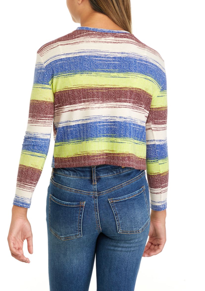Girls 7-16 Long Sleeve Striped T-Shirt 