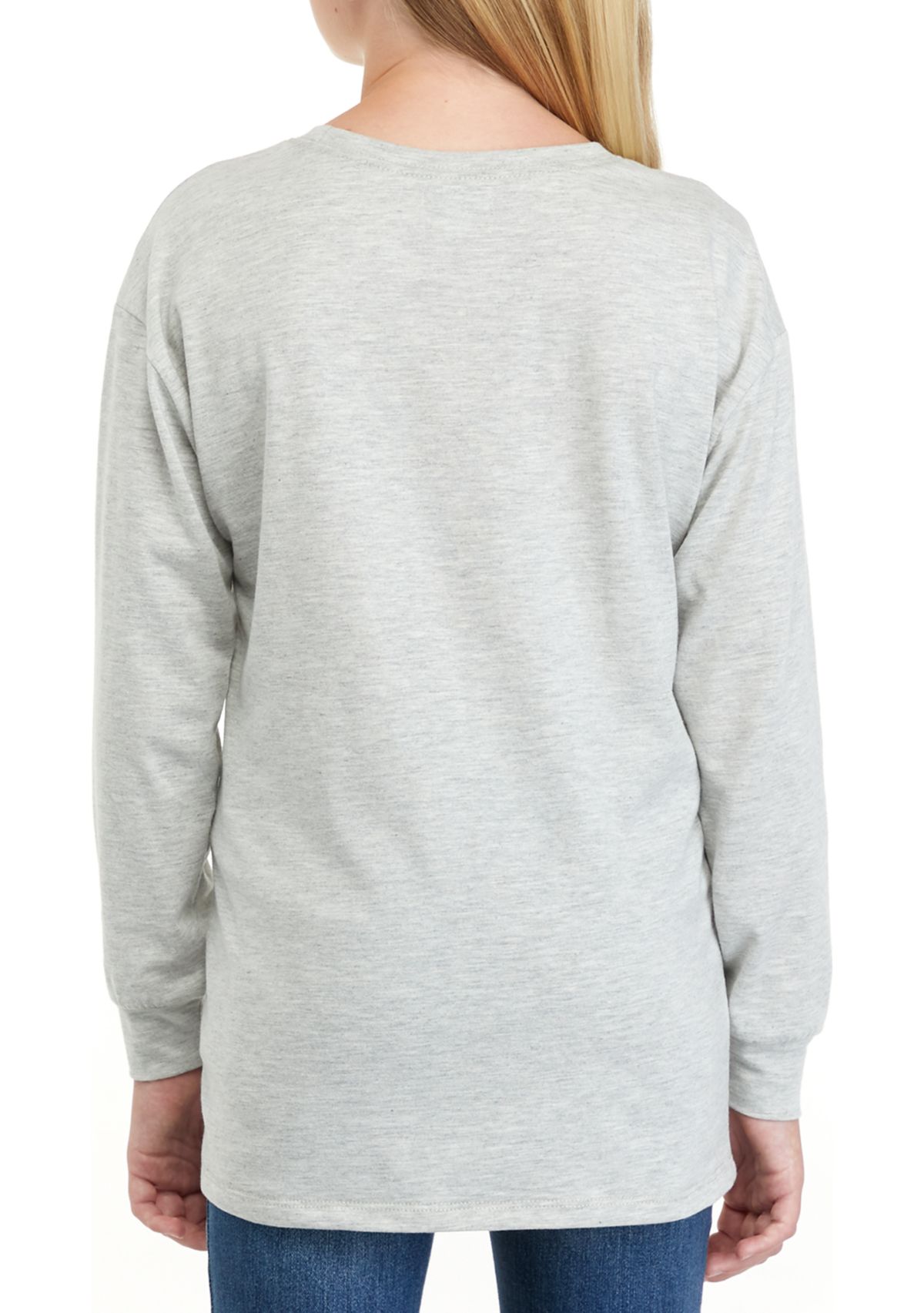 Girls 7-16 Long Sleeve Oversized Boyfriend Top