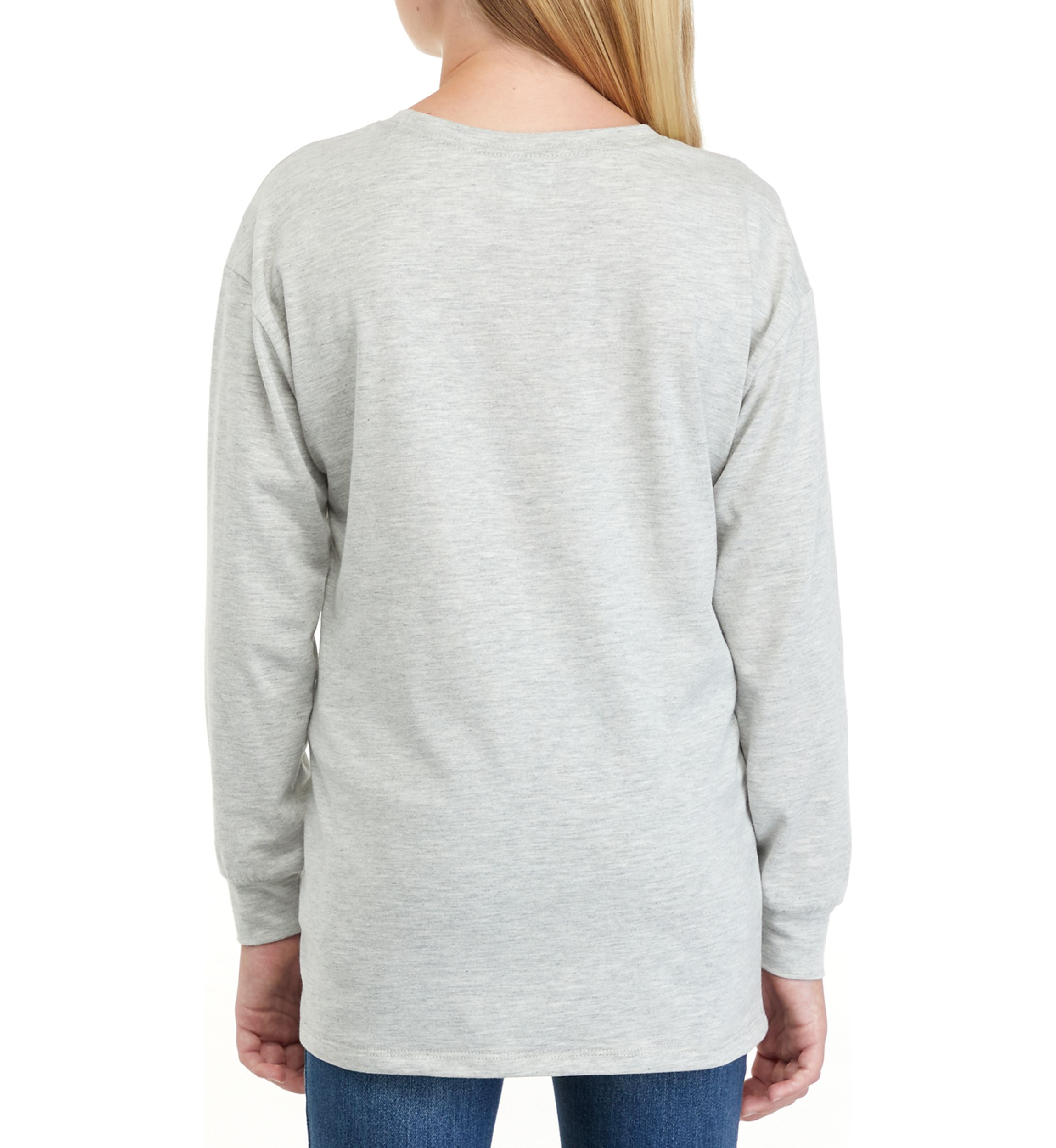 Girls 7-16 Long Sleeve Oversized Boyfriend Top
