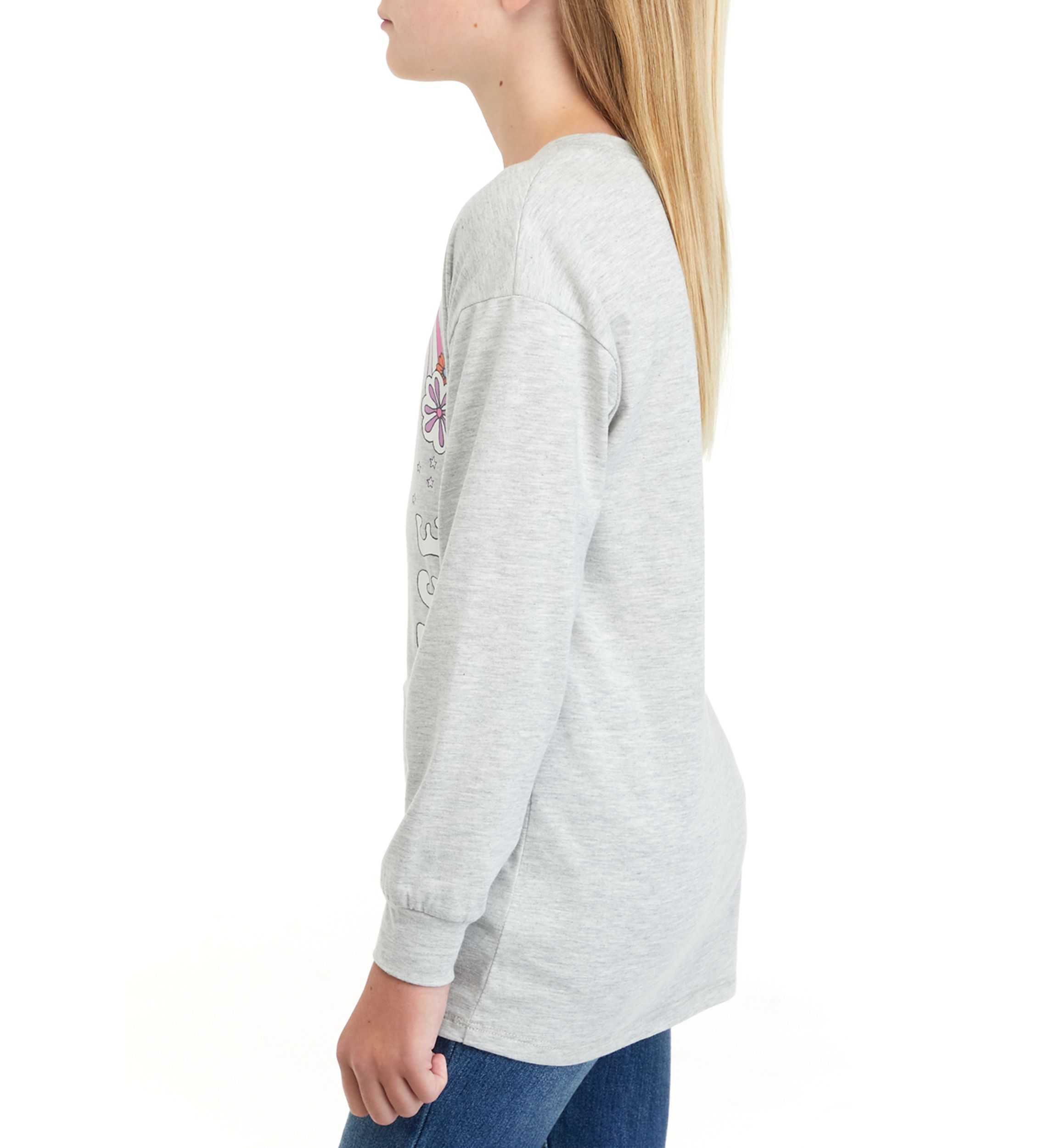 Girls 7-16 Long Sleeve Oversized Boyfriend Top