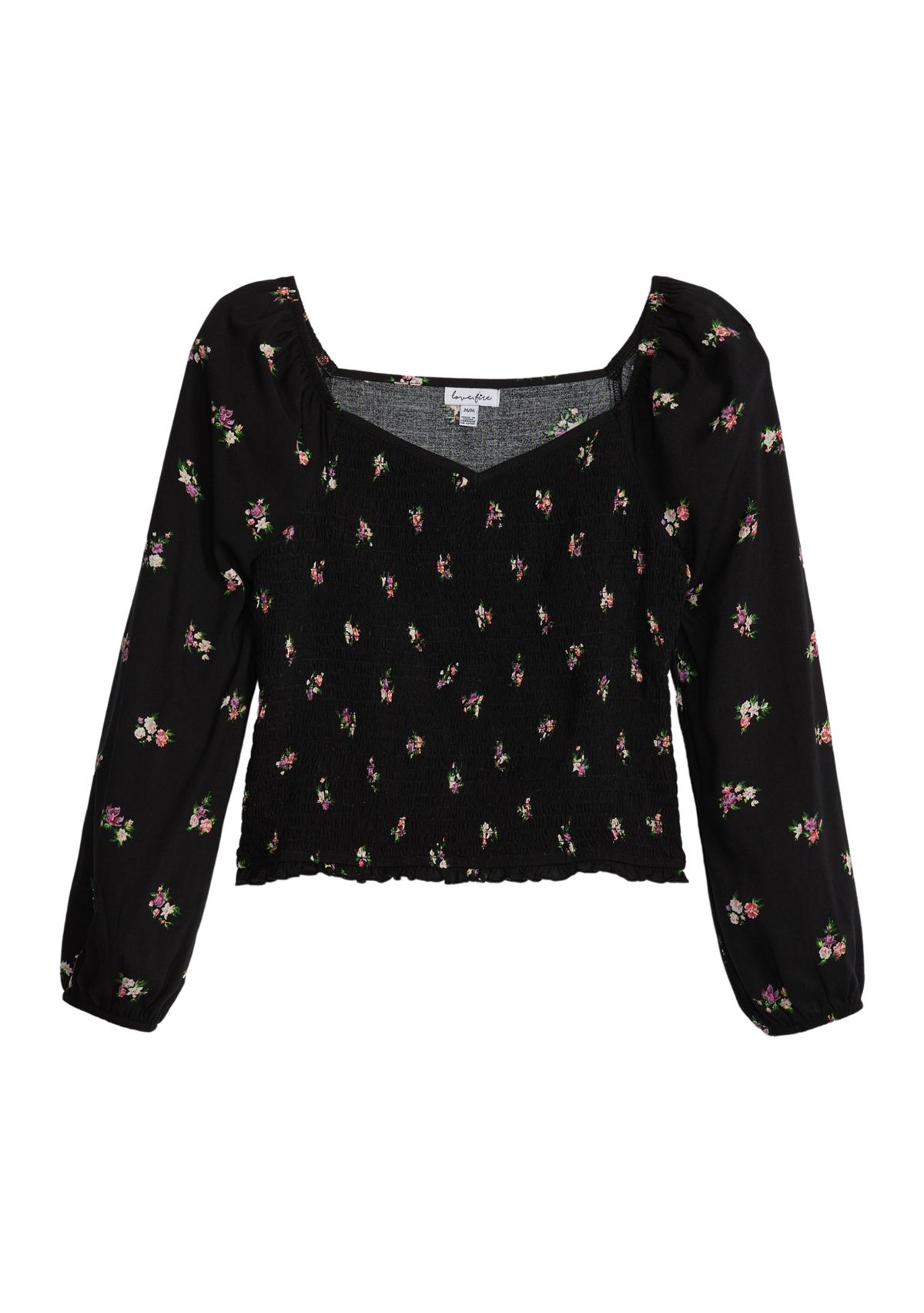 Girls 7-16 Blouson Sleeve Floral Top 