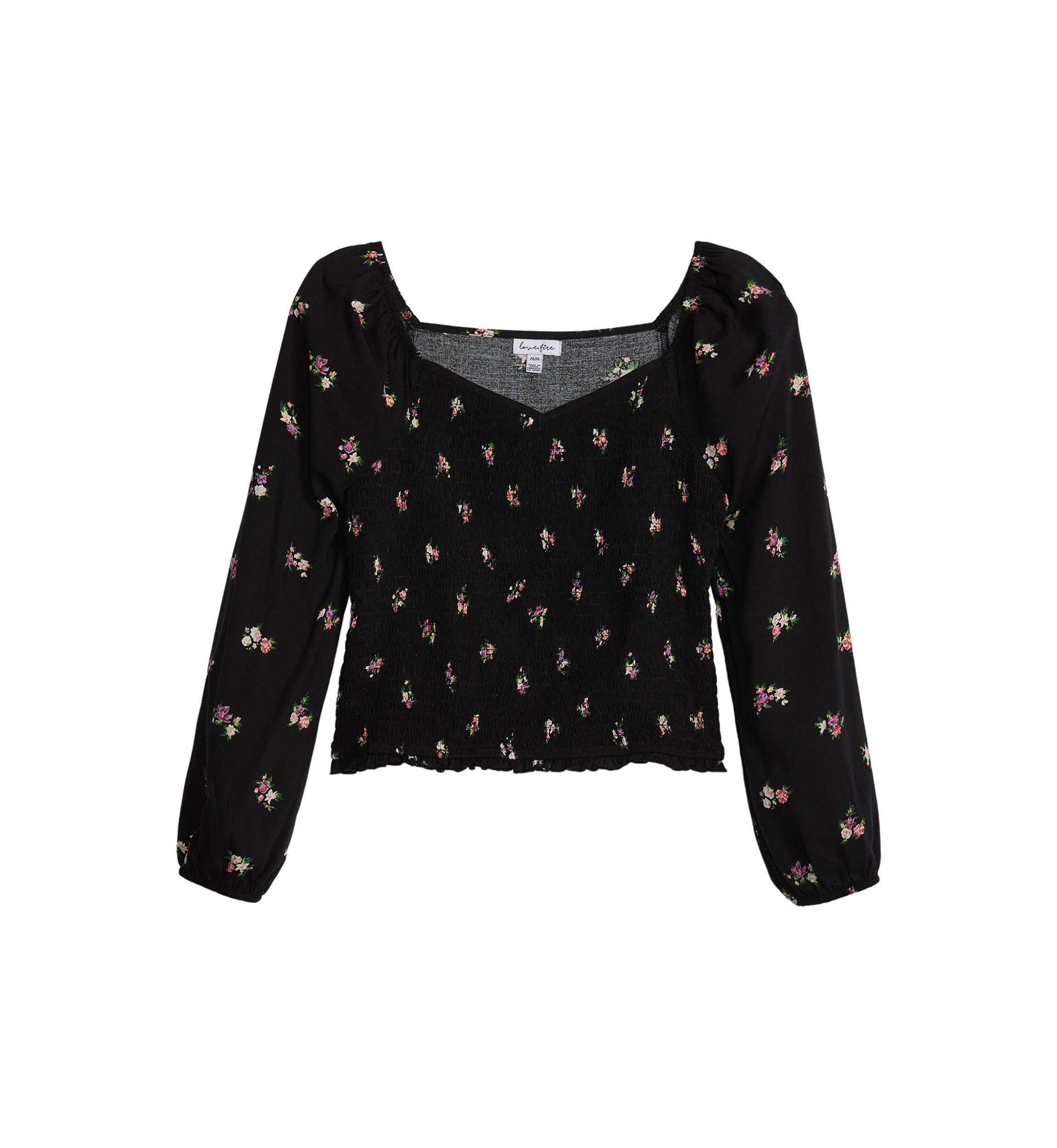 Girls 7-16 Blouson Sleeve Floral Top 