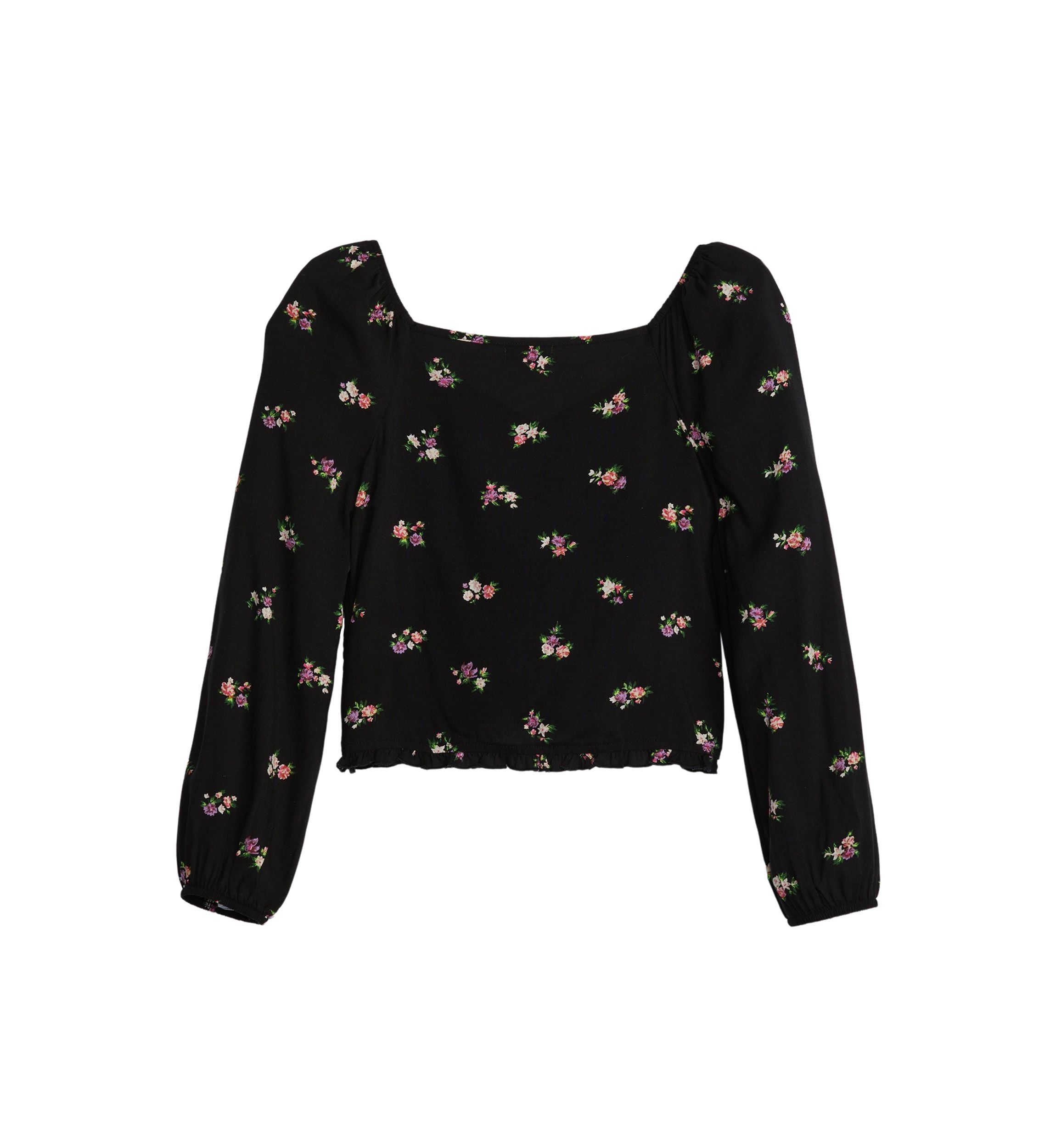 Girls 7-16 Blouson Sleeve Floral Top 