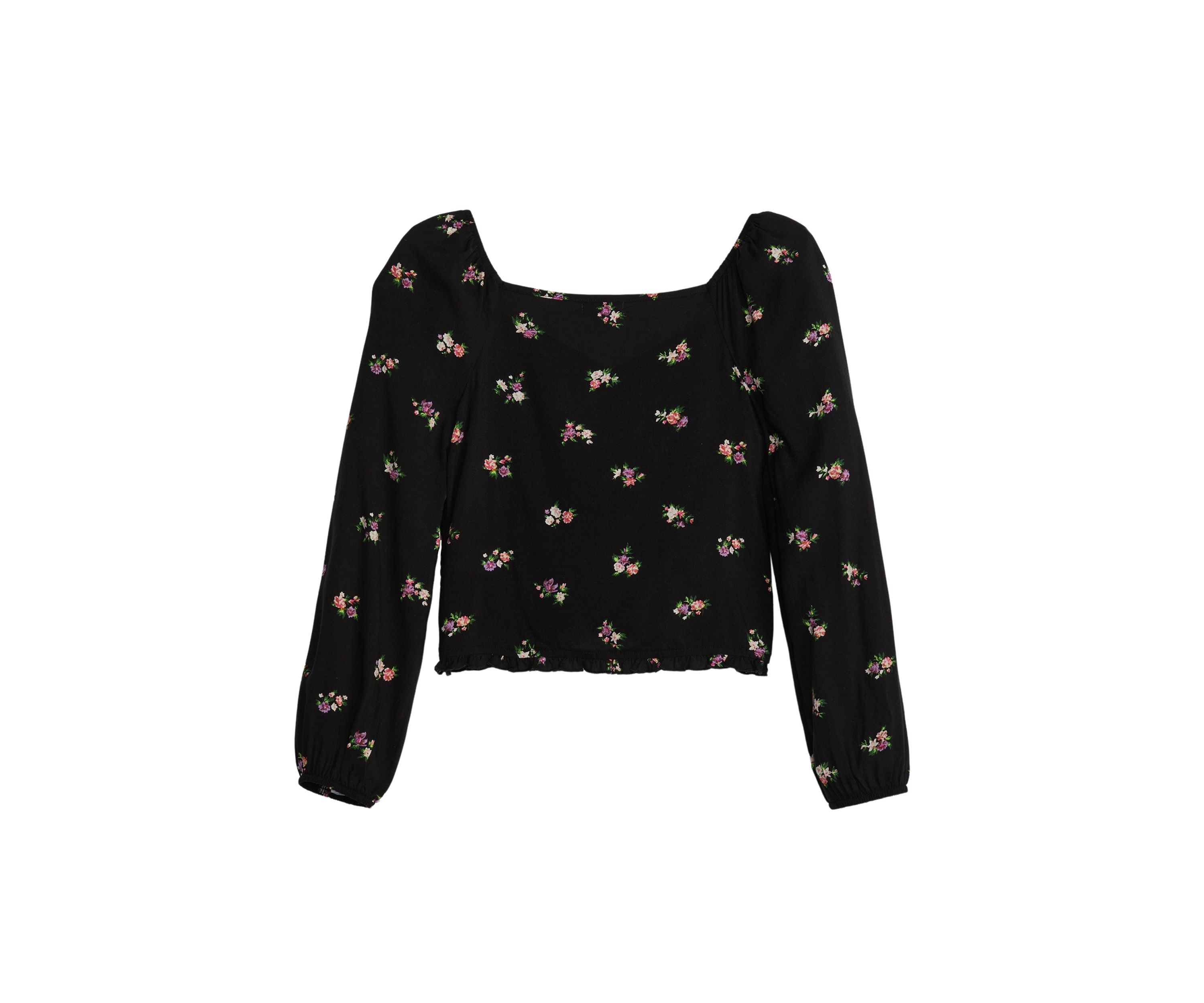 Girls 7-16 Blouson Sleeve Floral Top 