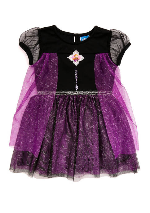 New Disney Frozen Queen Elsa Purple Dress Girls//Toddler 4,5,6,6x Bow//Bracelet