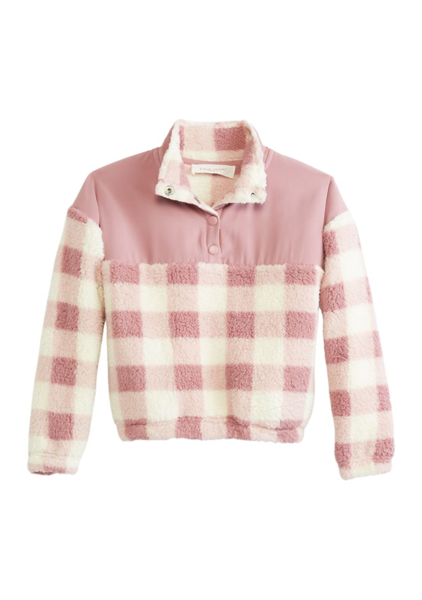 Girls 4-6x Long Sleeve Fleece Fashion Basic Sweatshirt
